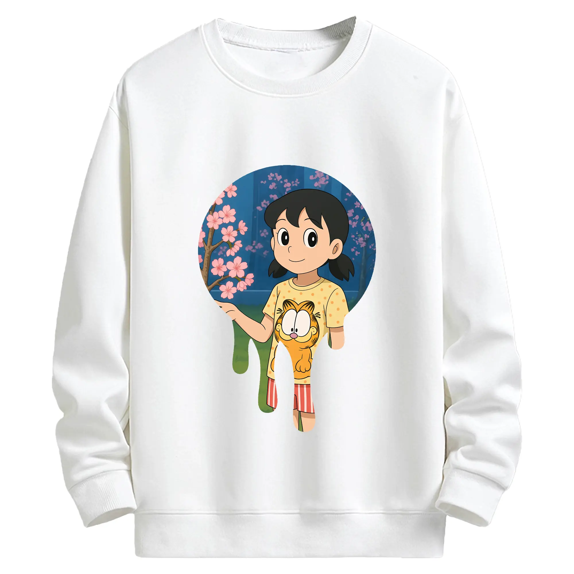 ドラえもん グッズ 源 静香 - キッズ クルーネックスウェットシャツ ・ フロントプリント ・ 綿80％ ポリエステル20％ ・ 快適 通学 スポーツ 日常使い お散歩用