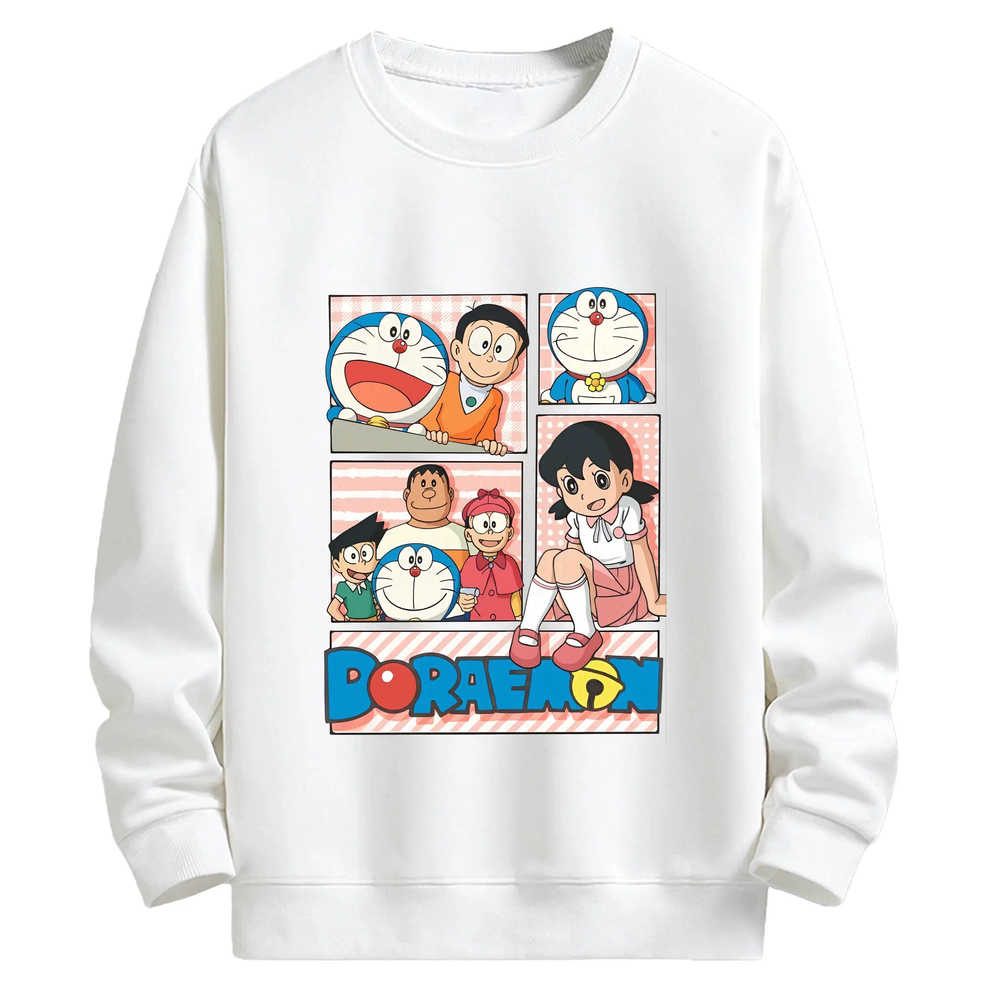 ドラえもん グッズ 源 静香 - キッズ クルーネックスウェットシャツ ・ フロントプリント ・ 綿80％ ポリエステル20％ ・ 快適 通学 スポーツ 日常使い お散歩用