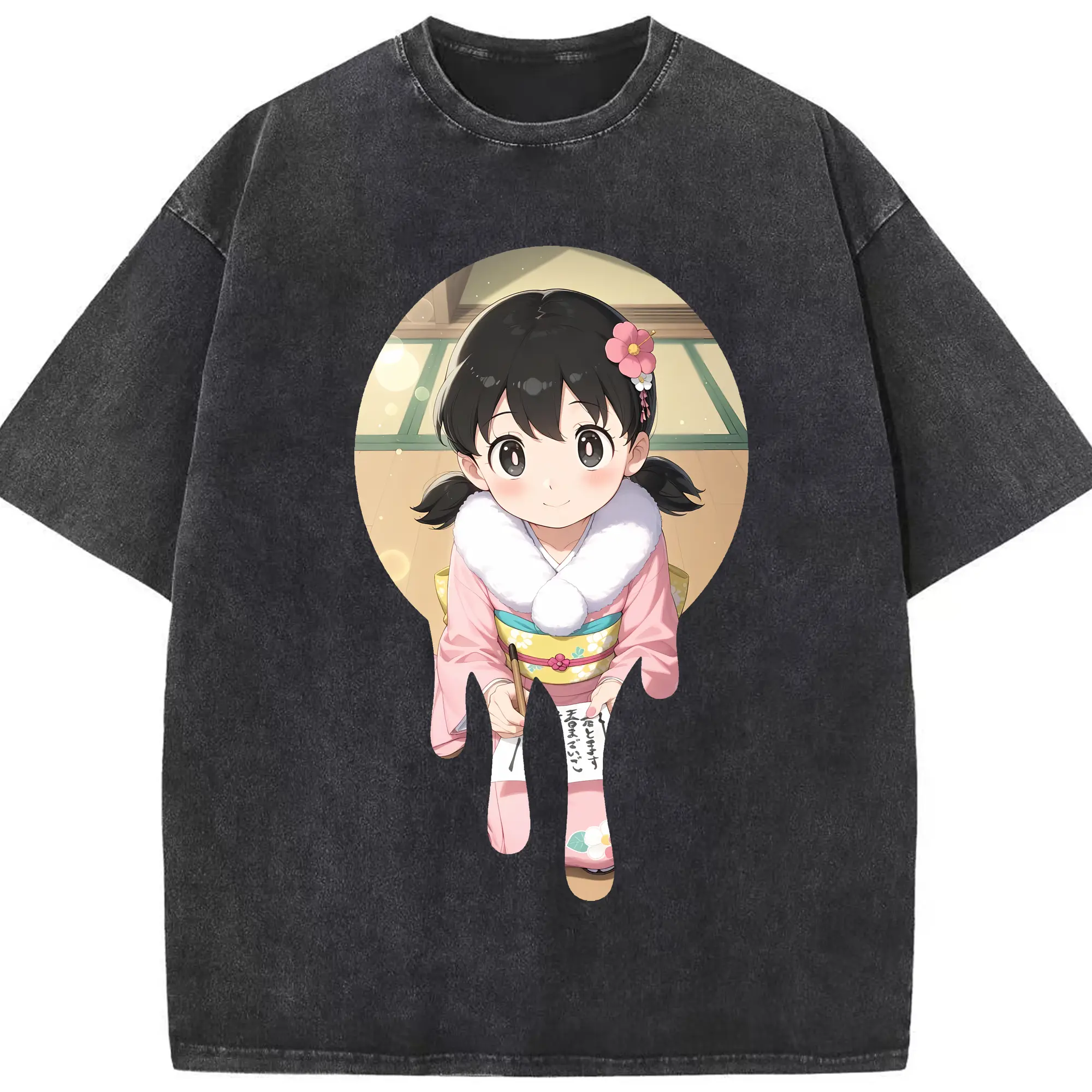 ドラえもん グッズ 源 静香 - 綿100％ ヴィンテージ風 半袖Tシャツ ・ フロントプリント ・ 柔らか肌触り ・ 通気性 快適 ・ スポーツ カジュアル 外出用