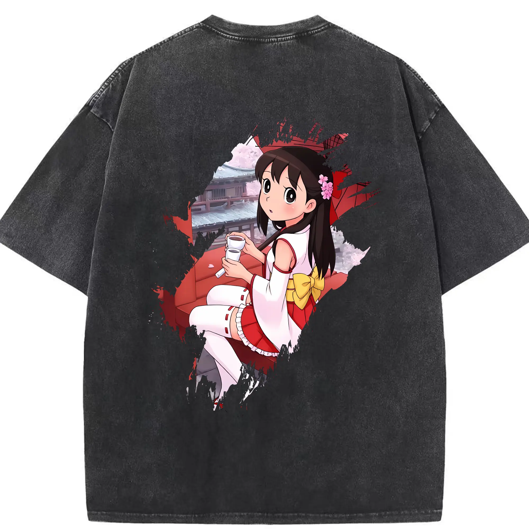 ドラえもん グッズ 源 静香 - 綿100％ ヴィンテージ風 半袖Tシャツ ・ 背面プリント ・ 柔らか肌触り ・ 通気性 快適 ・ スポーツ カジュアル 外出用