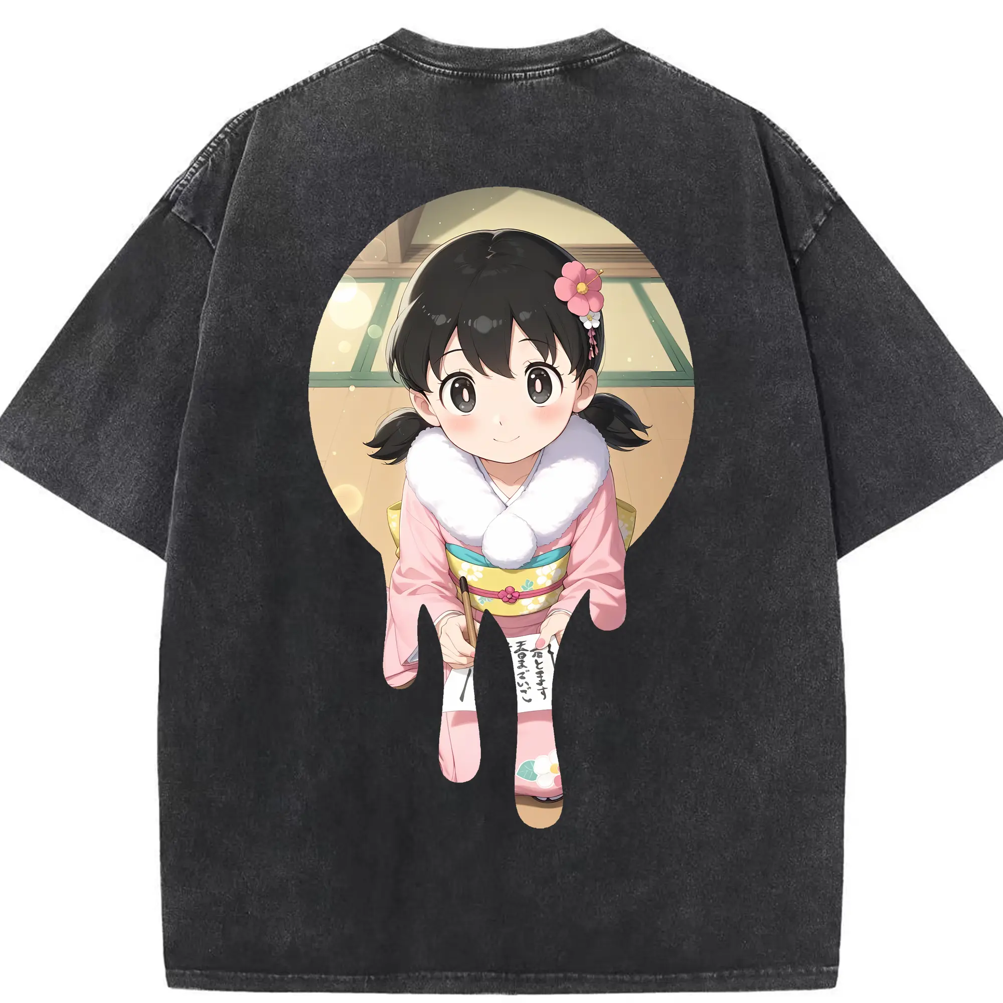 ドラえもん グッズ 源 静香 - 綿100％ ヴィンテージ風 半袖Tシャツ ・ 背面プリント ・ 柔らか肌触り ・ 通気性 快適 ・ スポーツ カジュアル 外出用