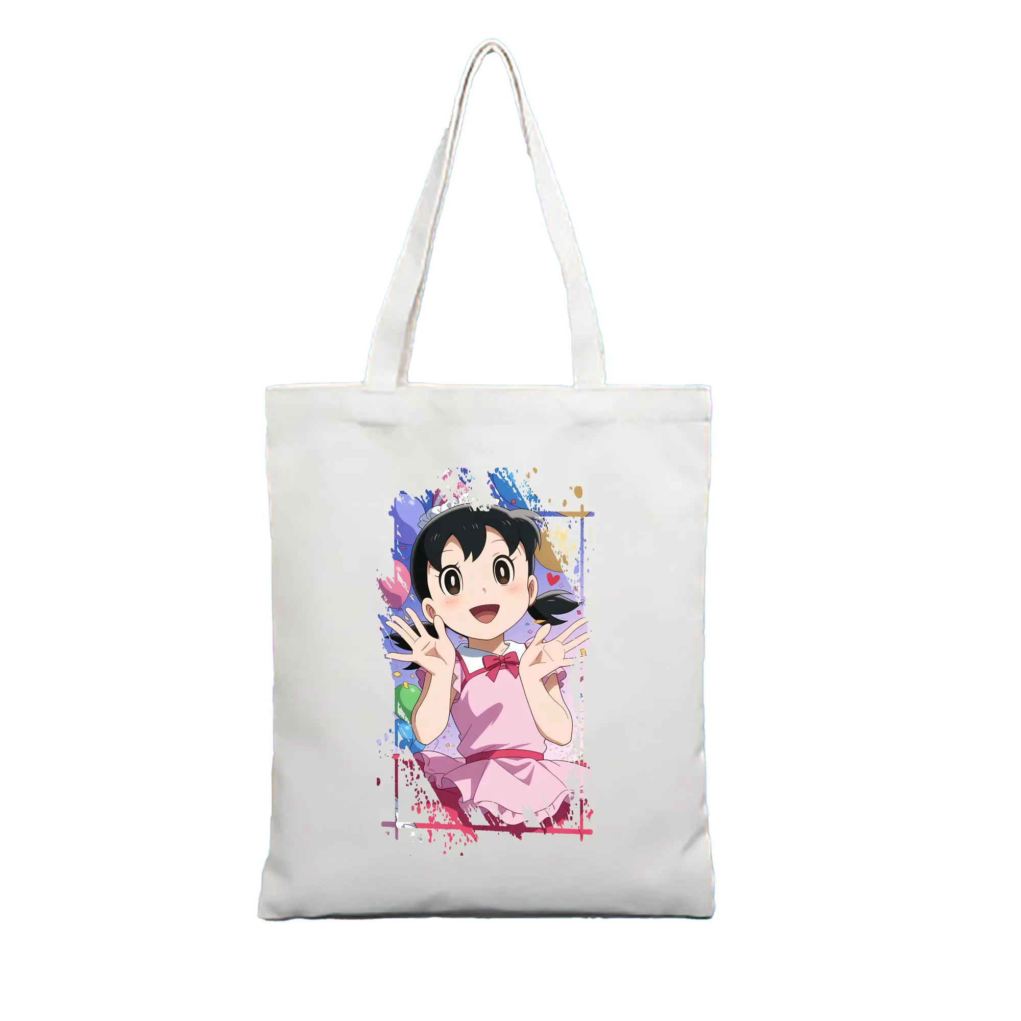 ドラえもん グッズ 源 静香 - 縦型キャンバス手提げバッグ（トートバッグ） ・ キャンバス素材 ・ ショッピング用 ・ 軽量 丈夫 お手入れ簡単