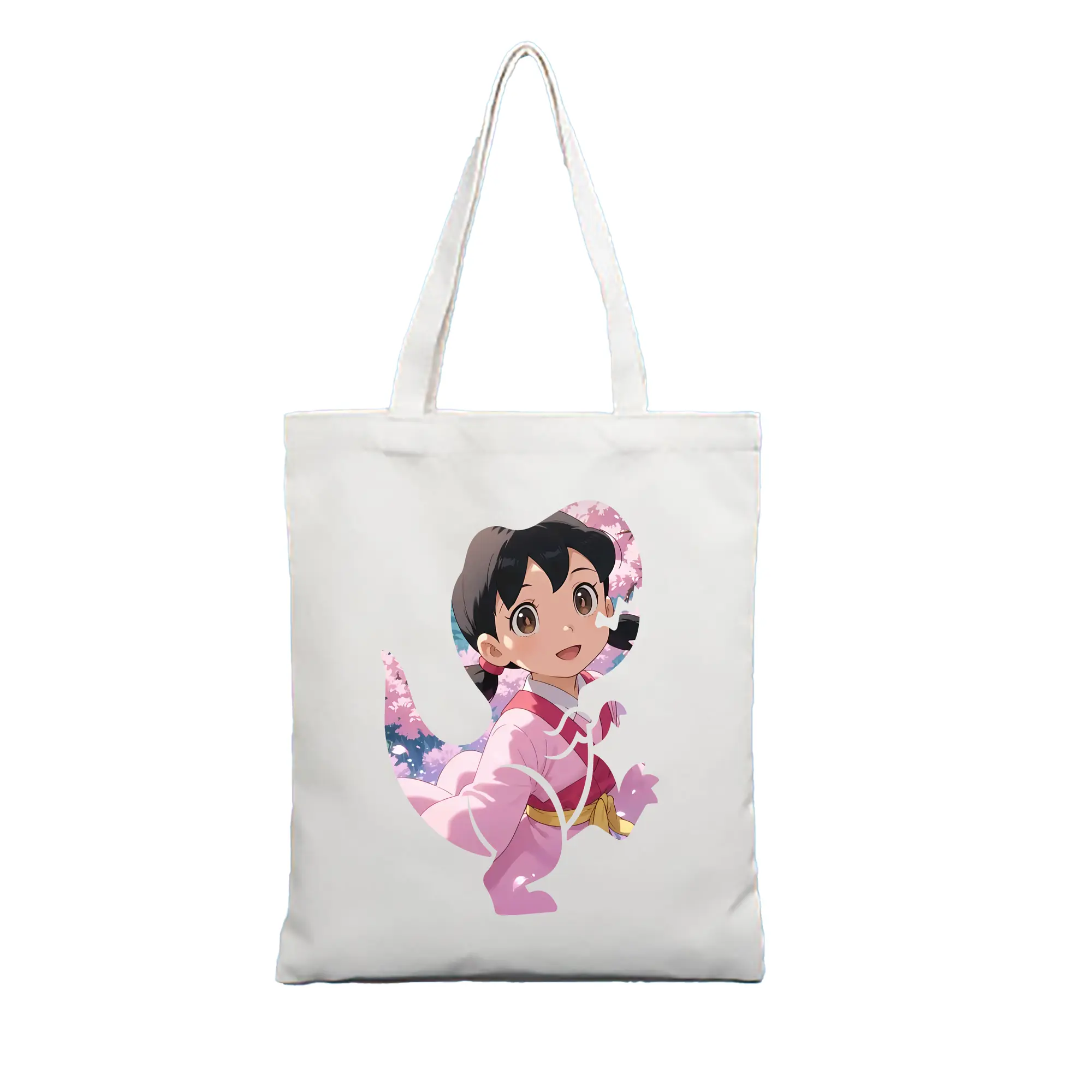 ドラえもん グッズ 源 静香 - 縦型キャンバス手提げバッグ（トートバッグ） ・ キャンバス素材 ・ ショッピング用 ・ 軽量 丈夫 お手入れ簡単