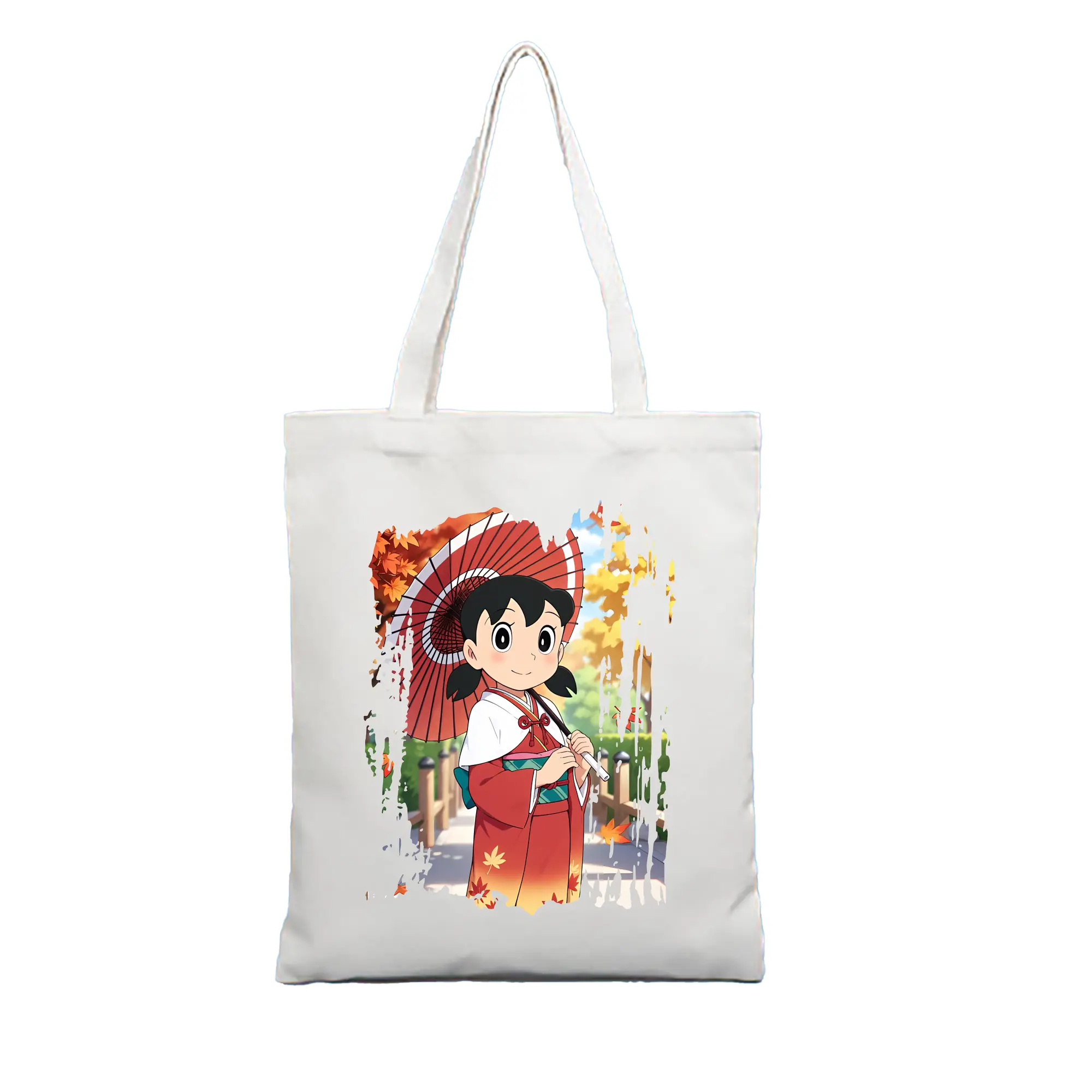 ドラえもん グッズ 源 静香 - 縦型キャンバス手提げバッグ（トートバッグ） ・ キャンバス素材 ・ ショッピング用 ・ 軽量 丈夫 お手入れ簡単