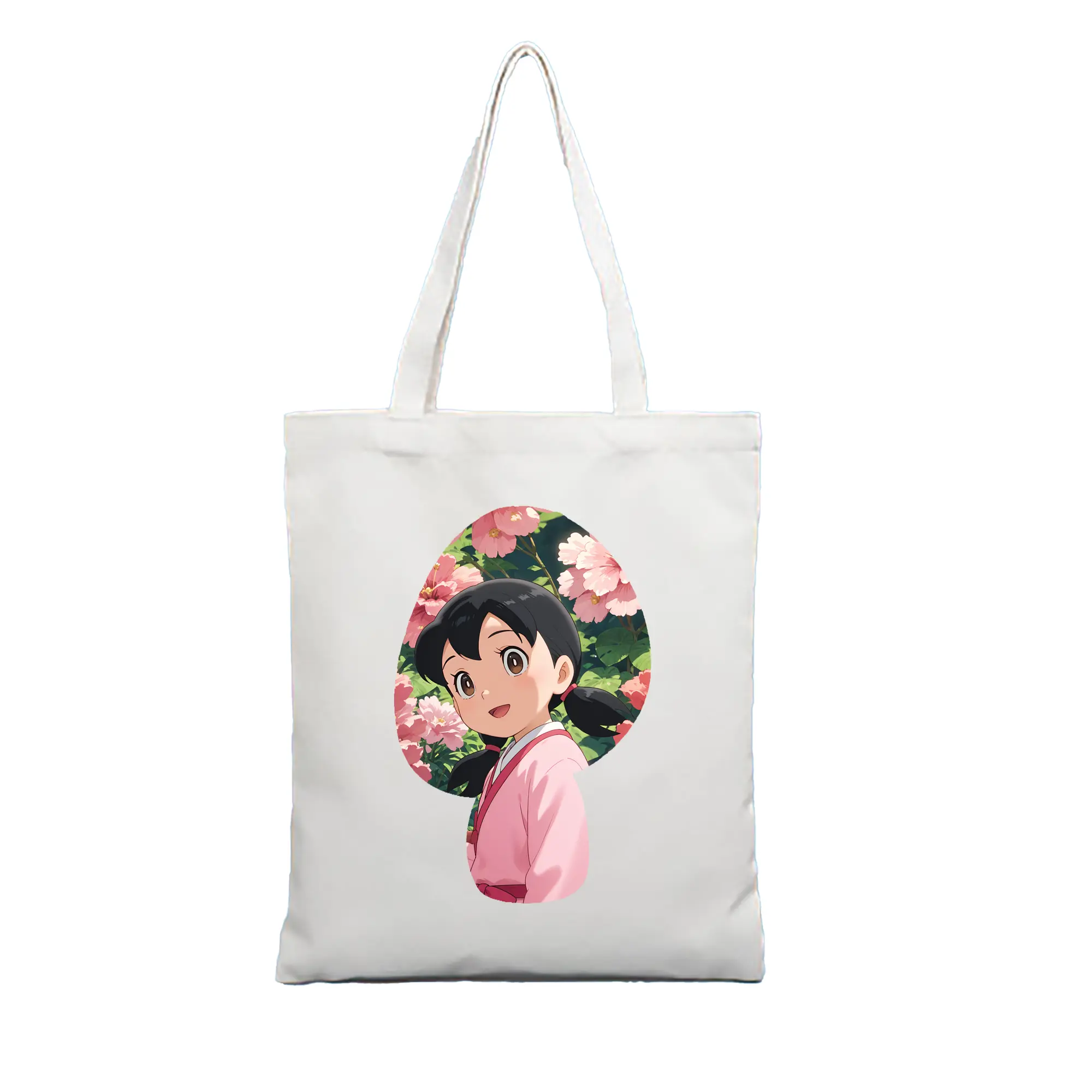 ドラえもん グッズ 源 静香 - 縦型キャンバス手提げバッグ（トートバッグ） ・ キャンバス素材 ・ ショッピング用 ・ 軽量 丈夫 お手入れ簡単