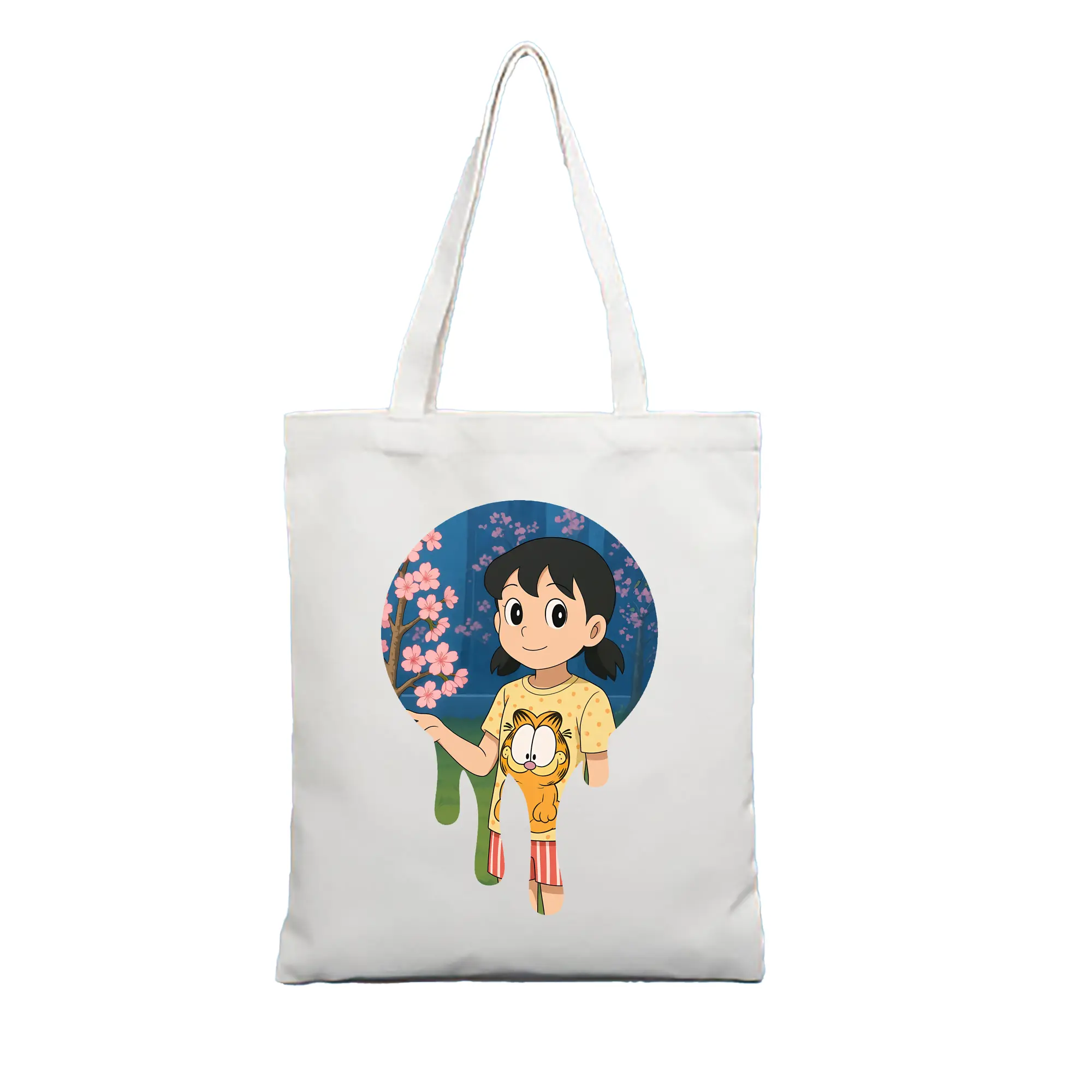 ドラえもん グッズ 源 静香 - 縦型キャンバス手提げバッグ（トートバッグ） ・ キャンバス素材 ・ ショッピング用 ・ 軽量 丈夫 お手入れ簡単