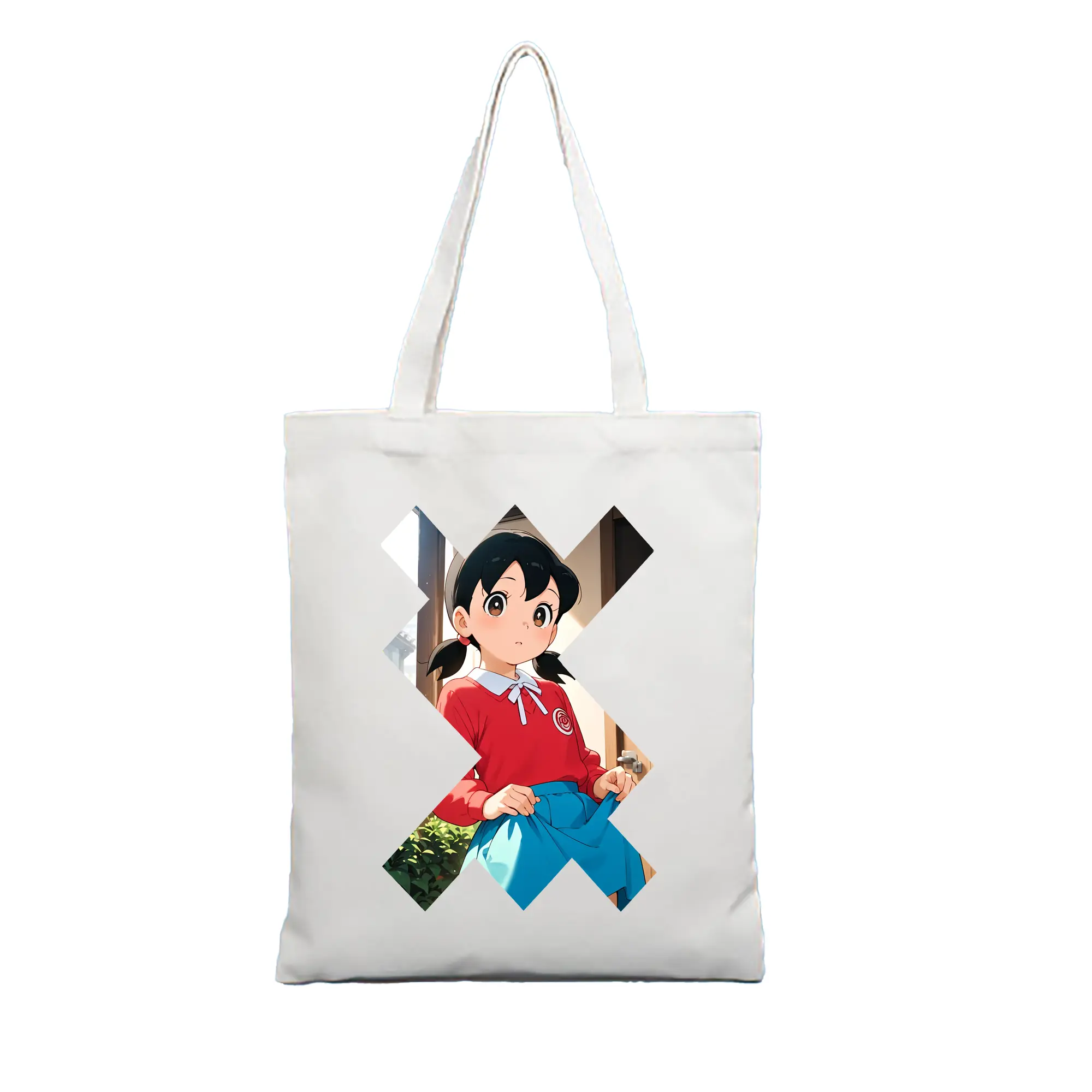 ドラえもん グッズ 源 静香 - 縦型キャンバス手提げバッグ（トートバッグ） ・ キャンバス素材 ・ ショッピング用 ・ 軽量 丈夫 お手入れ簡単