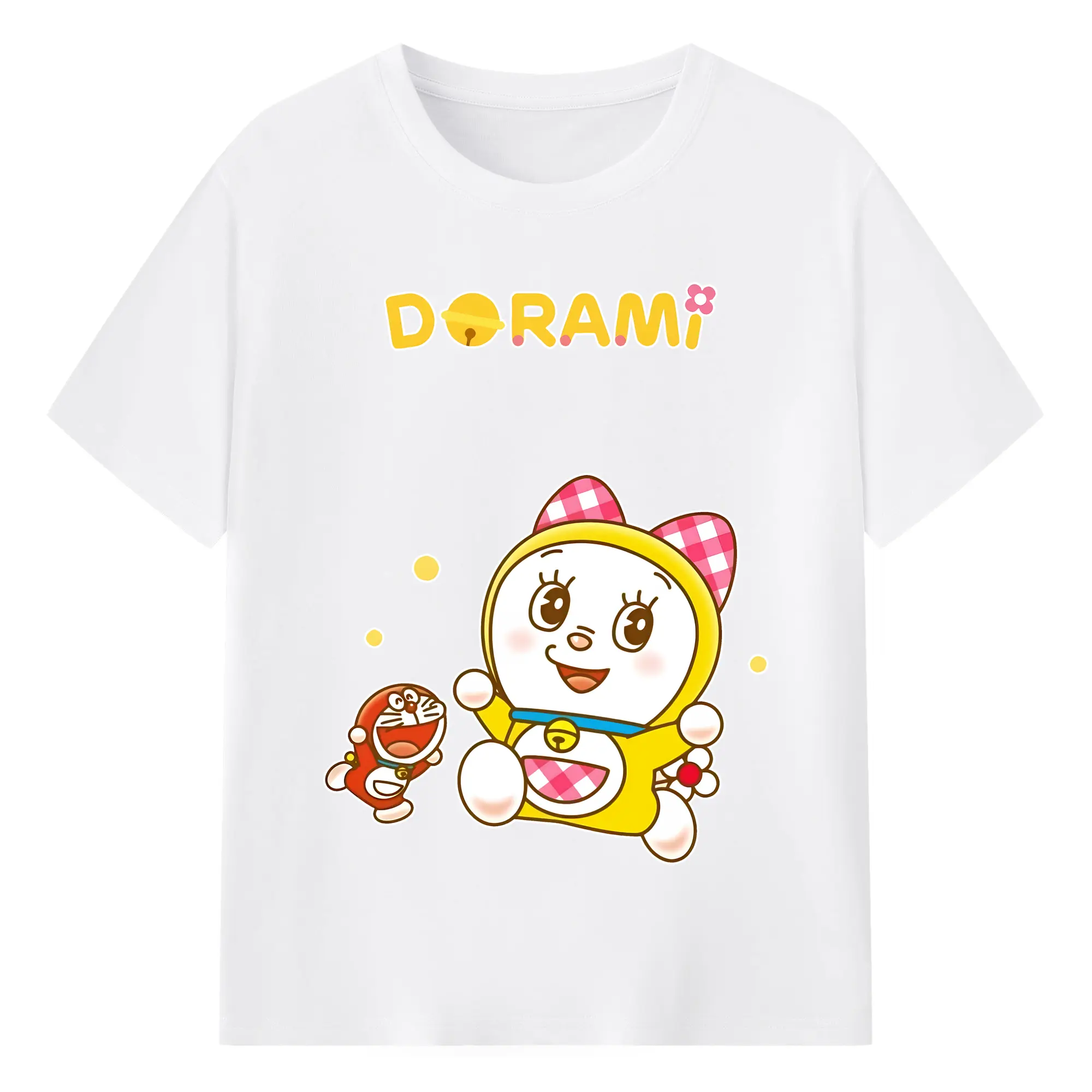 ドラえもん グッズ ドラミ - 綿100％ 半袖Tシャツ ・ フロントプリント ・ 快適 通気性 ・ 日常使い 散歩 スポーツ用