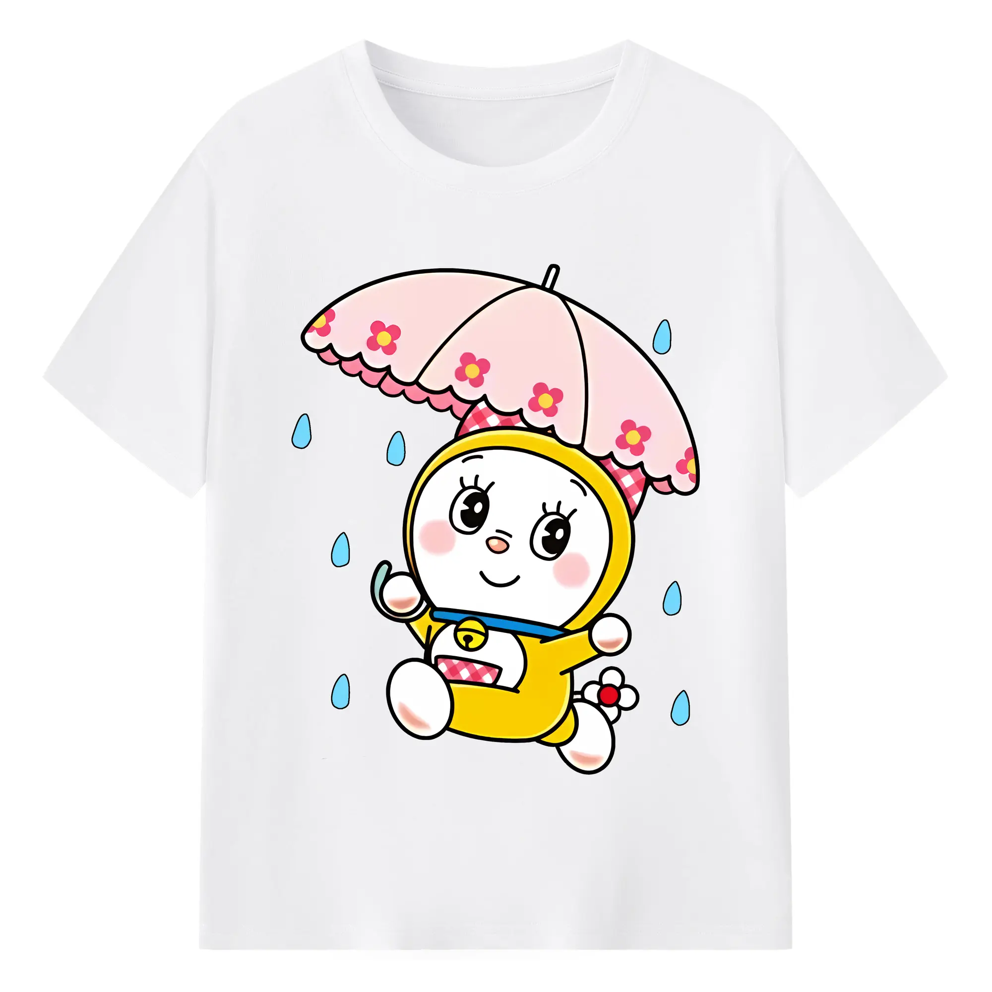 ドラえもん グッズ ドラミ - 綿100％ 半袖Tシャツ ・ フロントプリント ・ 快適 通気性 ・ 日常使い 散歩 スポーツ用