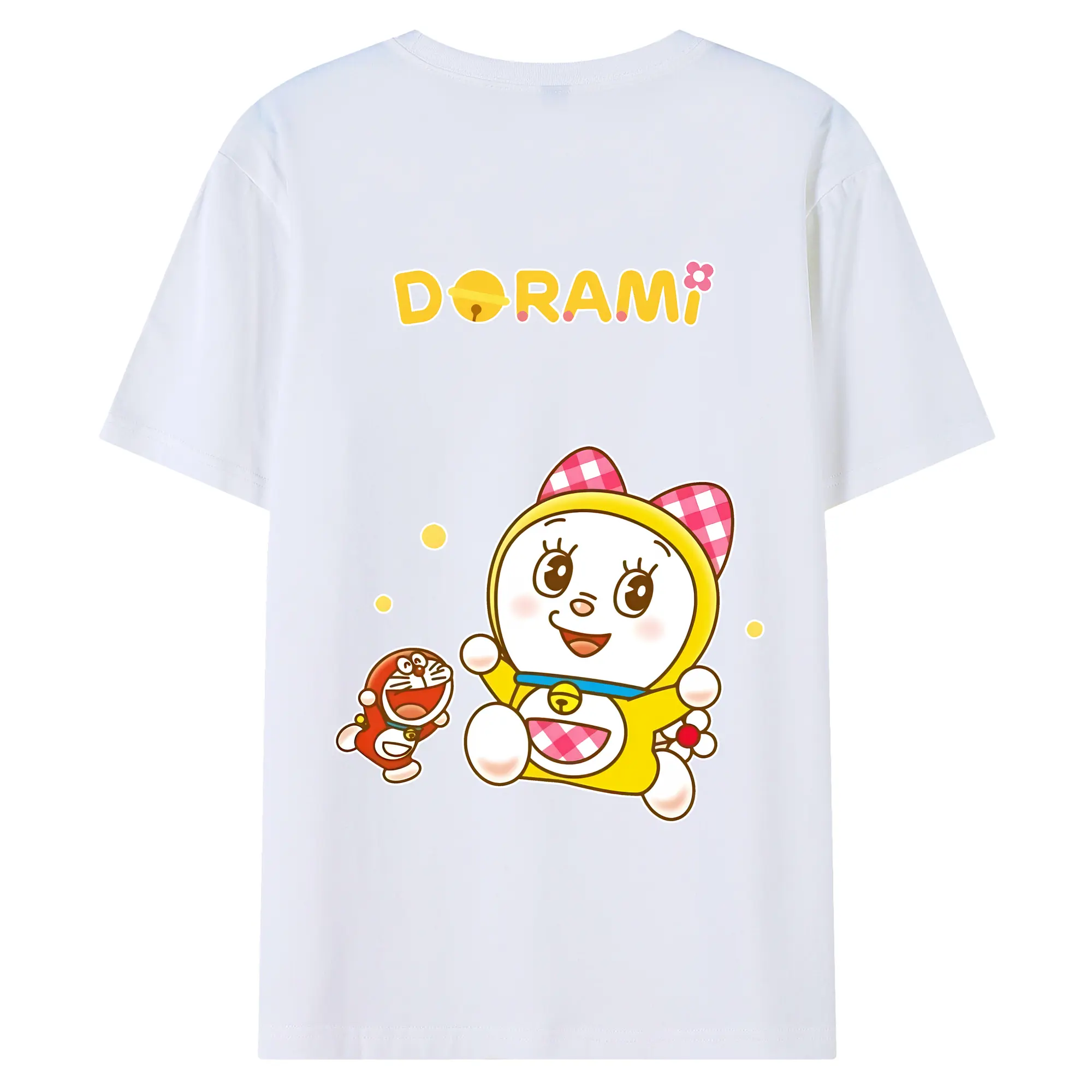 ドラえもん グッズ ドラミ - 綿100％ 半袖Tシャツ ・ バックプリント ・ 快適 通気性 ・ 日常使い 散歩 スポーツ用
