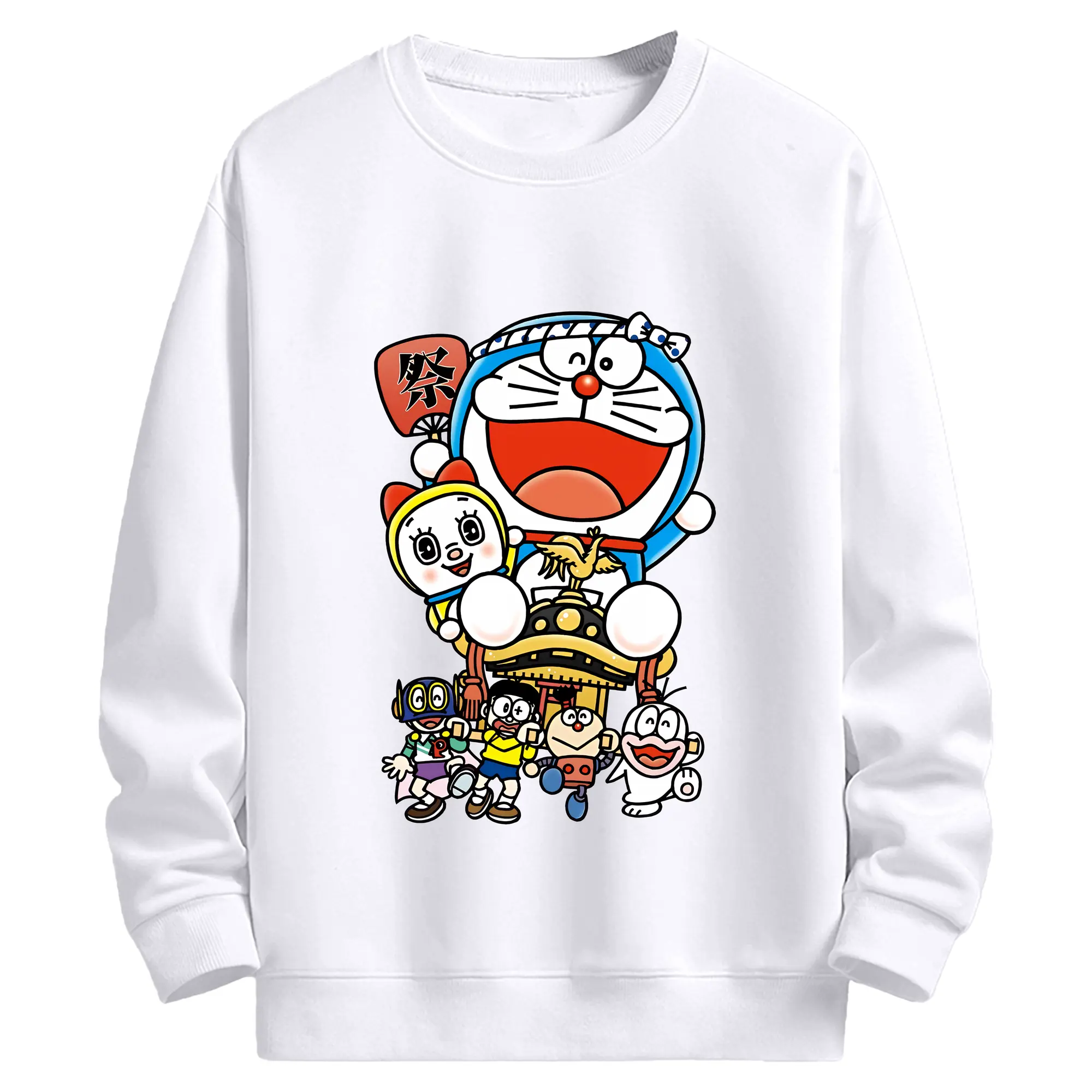 ドラえもん グッズ ドラミ - 高品質 クルーネック スウェット ・ コットン59％ ポリエステル41％ ・ ユニセックス 長袖 トレーナー ・ カジュアル デイリー スポーツ 散歩用