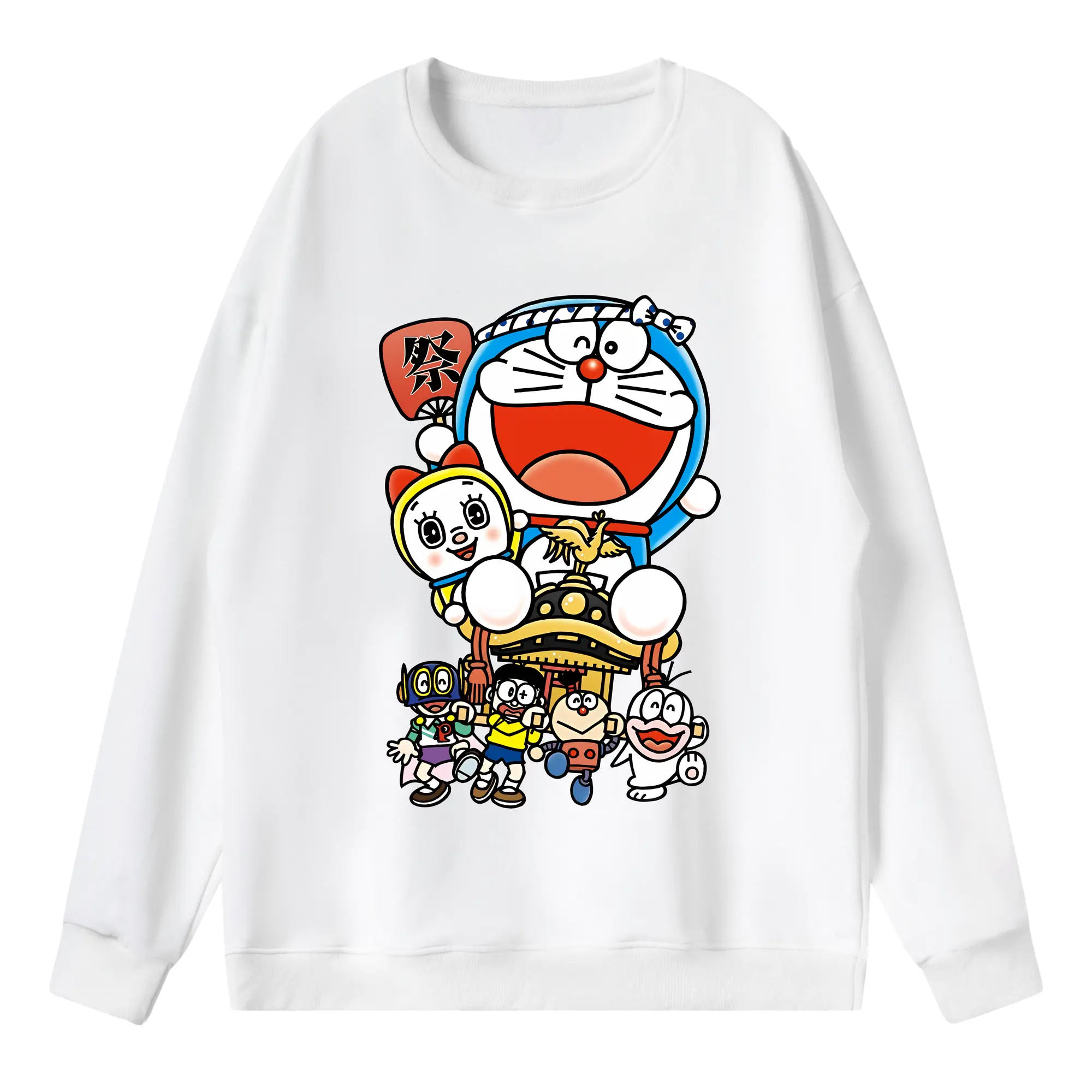 ドラえもん グッズ ドラミ - 薄手 クルーネック スウェット 裏毛260g · ポリエステル 春秋向け カジュアル 男女兼用 · トレーナー デイリー スポーツ 散歩に最適