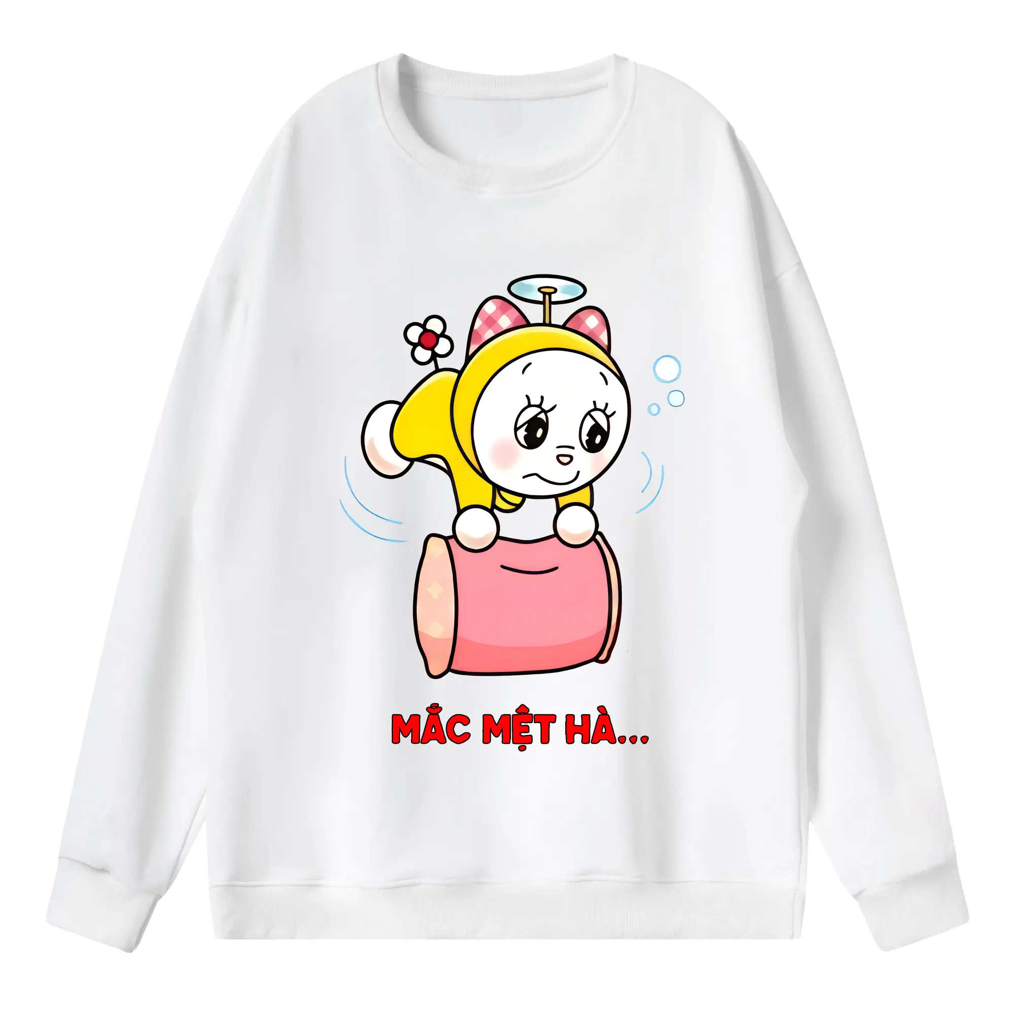 ドラえもん グッズ ドラミ - 薄手 クルーネック スウェット 裏毛260g · ポリエステル 春秋向け カジュアル 男女兼用 · トレーナー デイリー スポーツ 散歩に最適