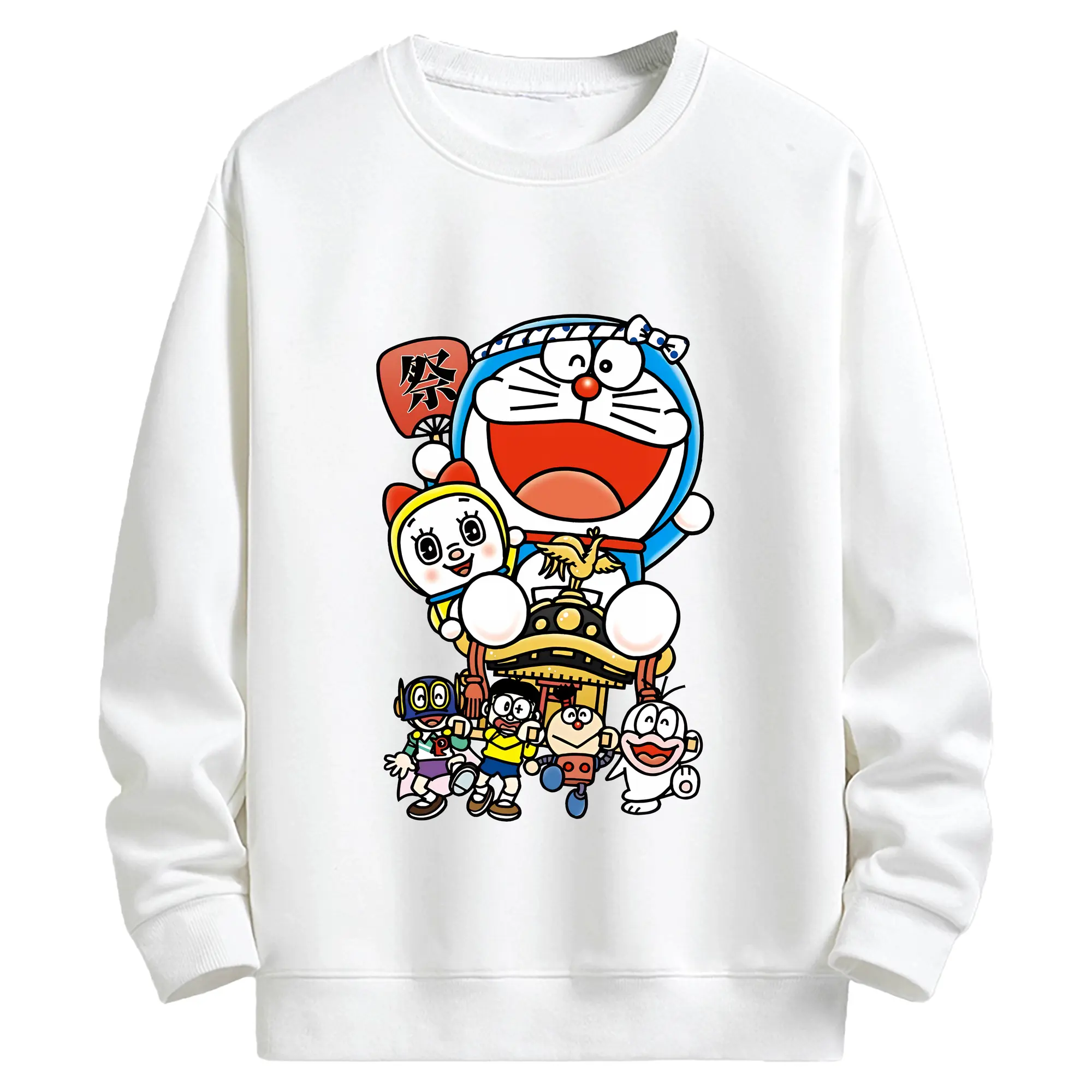 ドラえもん グッズ ドラミ - キッズ クルーネックスウェットシャツ ・ フロントプリント ・ 綿80％ ポリエステル20％ ・ 快適 通学 スポーツ 日常使い お散歩用