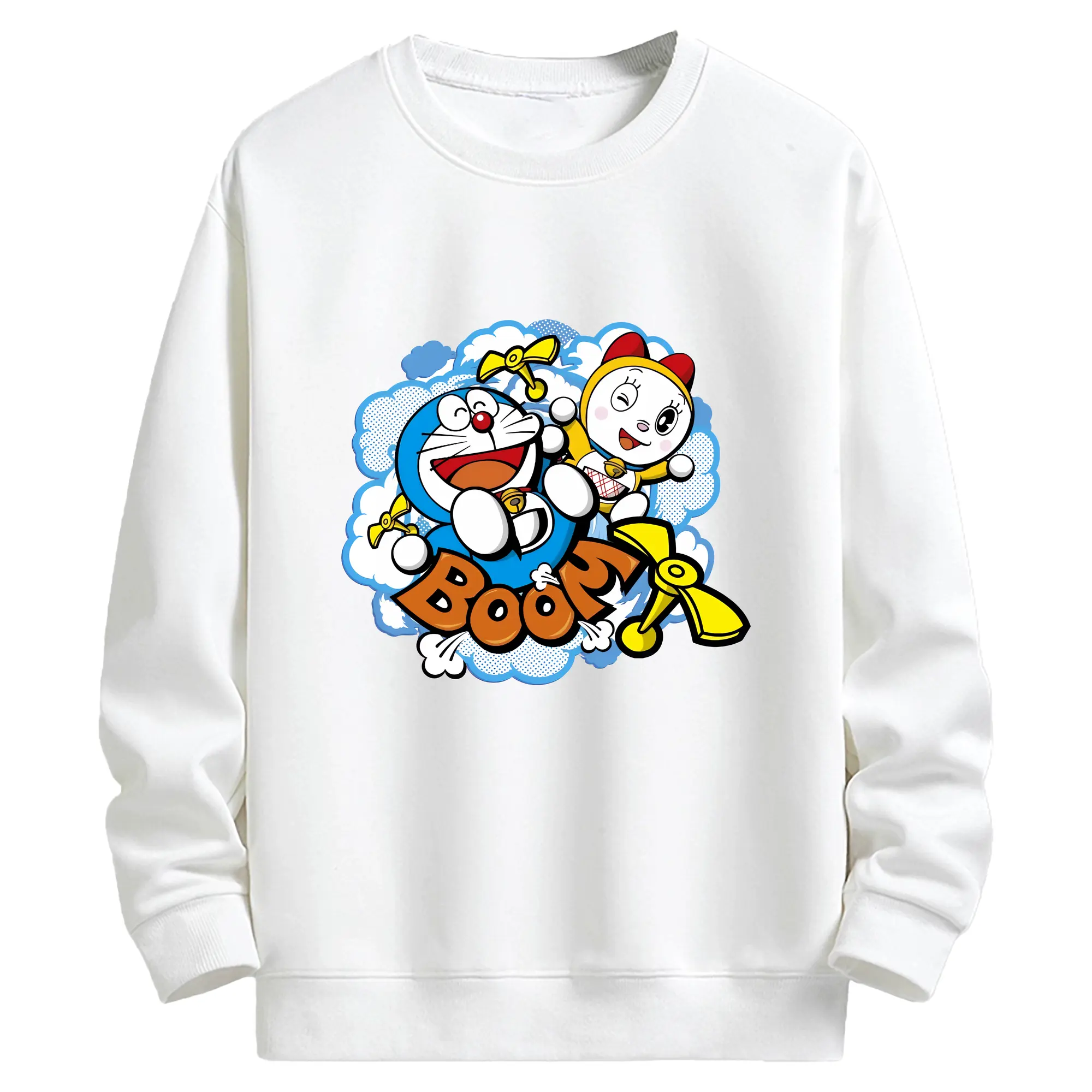ドラえもん グッズ ドラミ - キッズ クルーネックスウェットシャツ ・ フロントプリント ・ 綿80％ ポリエステル20％ ・ 快適 通学 スポーツ 日常使い お散歩用