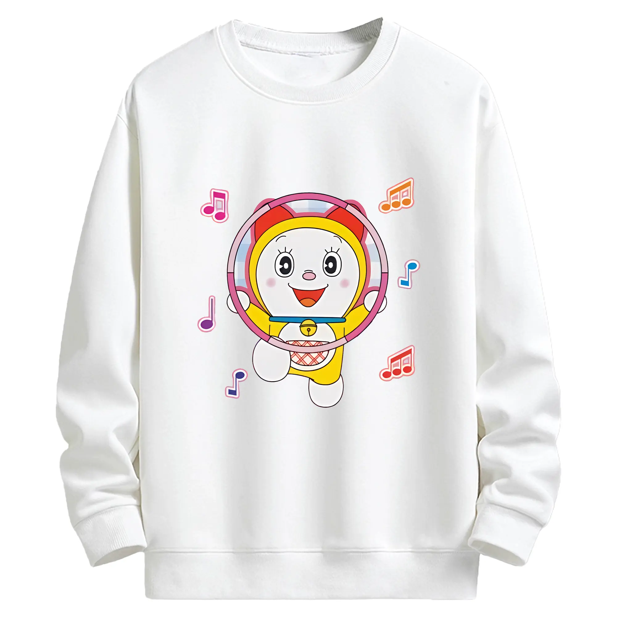 ドラえもん グッズ ドラミ - キッズ クルーネックスウェットシャツ ・ フロントプリント ・ 綿80％ ポリエステル20％ ・ 快適 通学 スポーツ 日常使い お散歩用