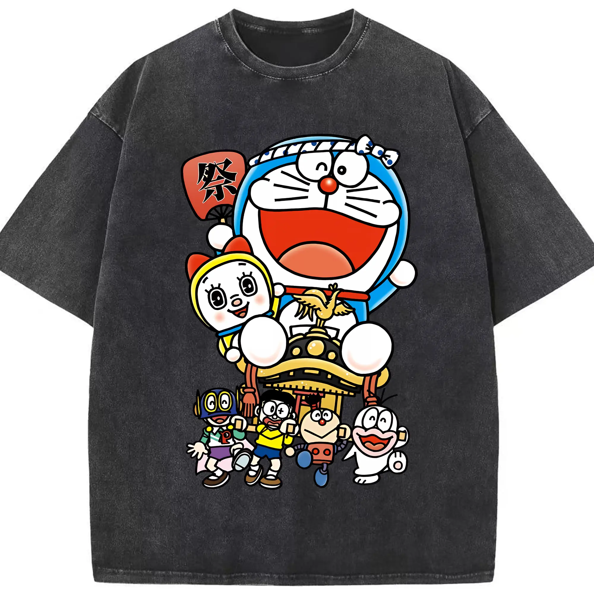 ドラえもん グッズ ドラミ - 綿100％ ヴィンテージ風 半袖Tシャツ ・ フロントプリント ・ 柔らか肌触り ・ 通気性 快適 ・ スポーツ カジュアル 外出用