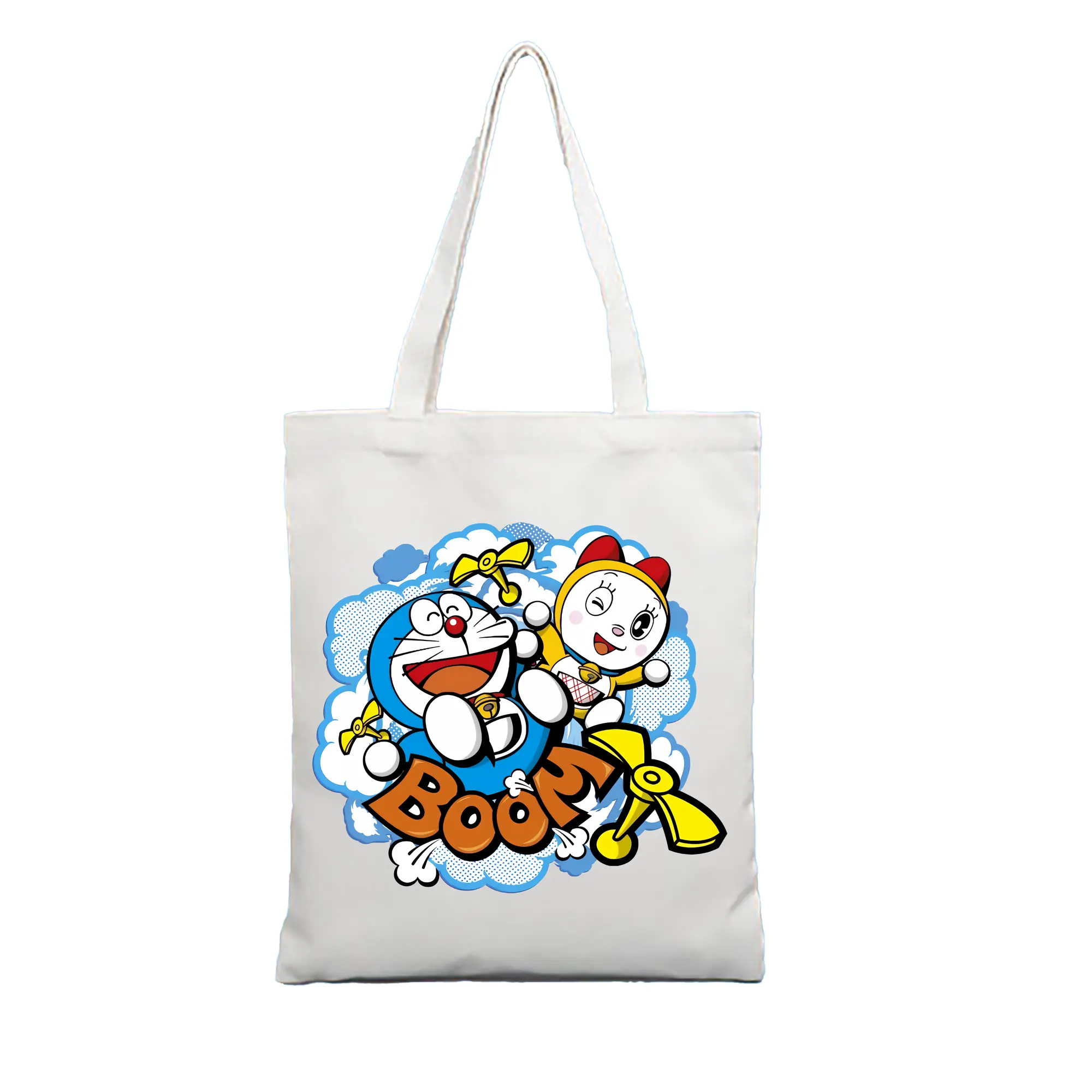 ドラえもん グッズ ドラミ - 縦型キャンバス手提げバッグ（トートバッグ） ・ キャンバス素材 ・ ショッピング用 ・ 軽量 丈夫 お手入れ簡単