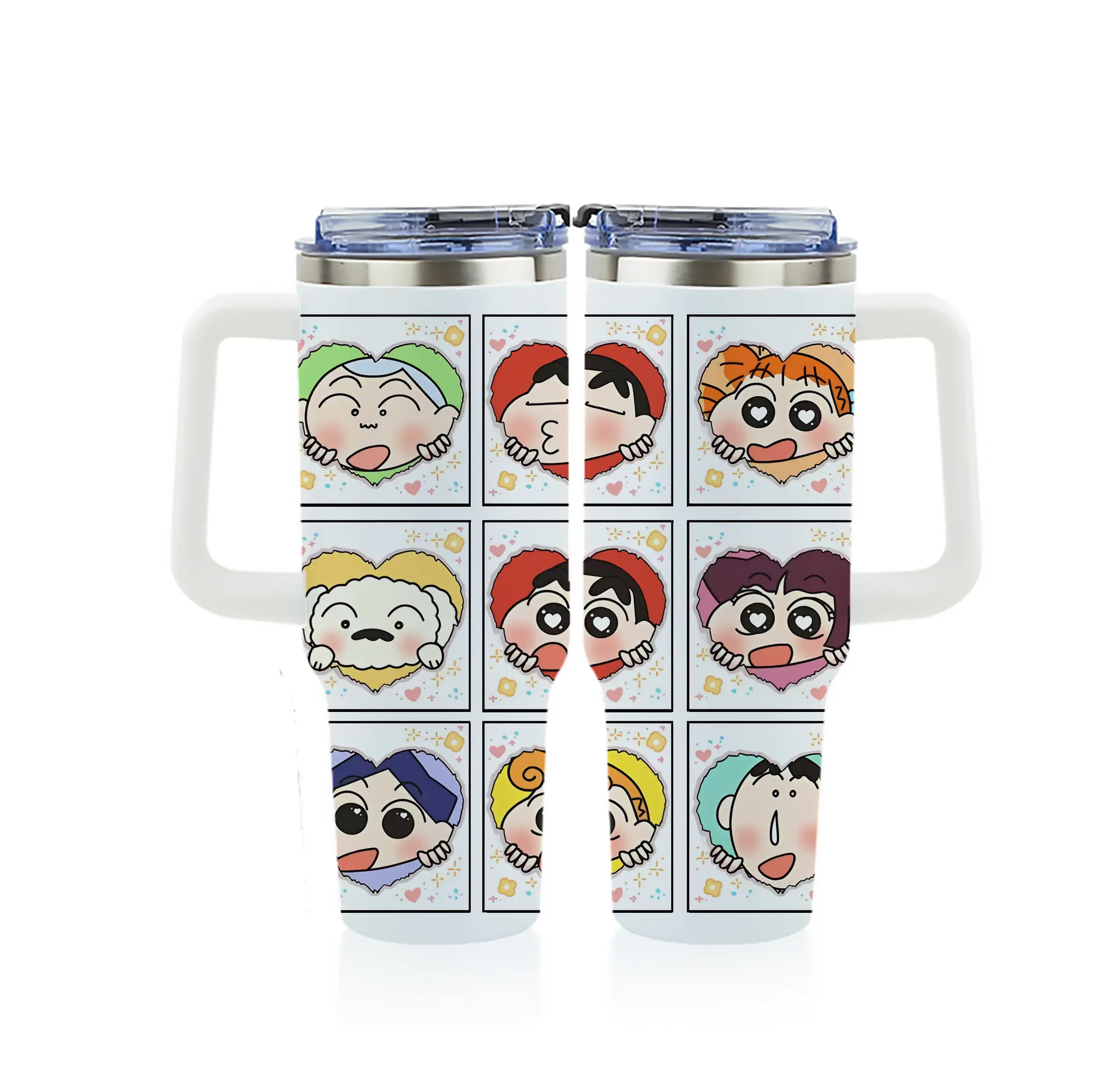 クレヨンしんちゃん グッズ 野原 しんのすけ - 1200mL フルプリント車用タンブラー ・ 304ステンレス 内側 ・ 201ステンレス 外側 ・ 保温 保冷 ・ 通勤 ドライブ アウトドア用