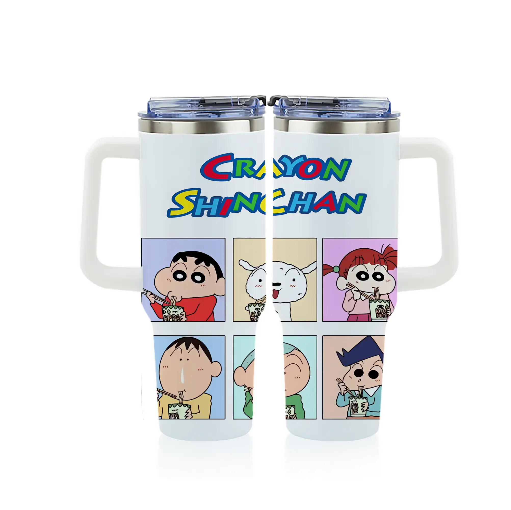 クレヨンしんちゃん グッズ 野原 しんのすけ - 1200mL フルプリント車用タンブラー ・ 304ステンレス 内側 ・ 201ステンレス 外側 ・ 保温 保冷 ・ 通勤 ドライブ アウトドア用