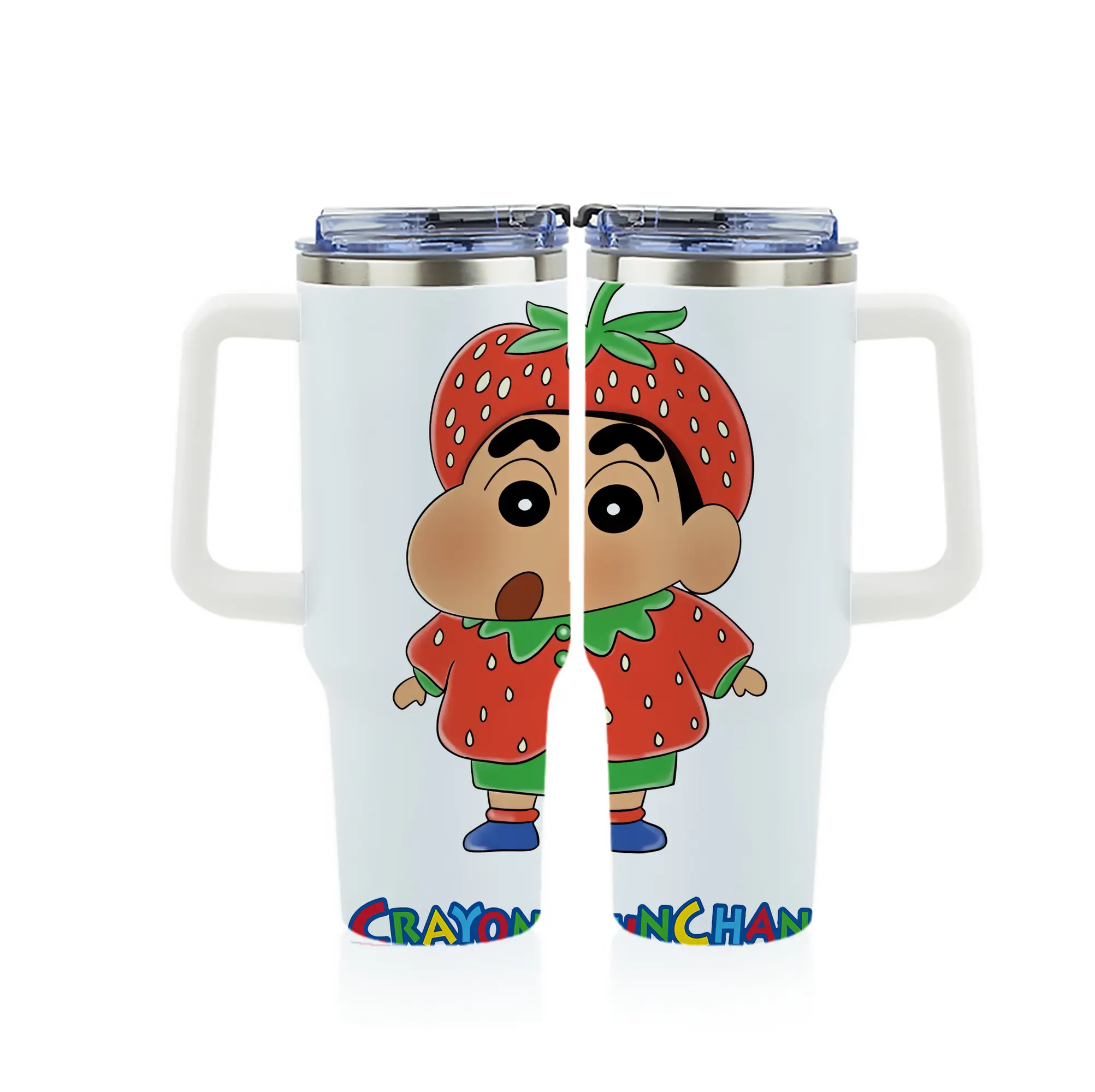 クレヨンしんちゃん グッズ 野原 しんのすけ - 1200mL フルプリント車用タンブラー ・ 304ステンレス 内側 ・ 201ステンレス 外側 ・ 保温 保冷 ・ 通勤 ドライブ アウトドア用