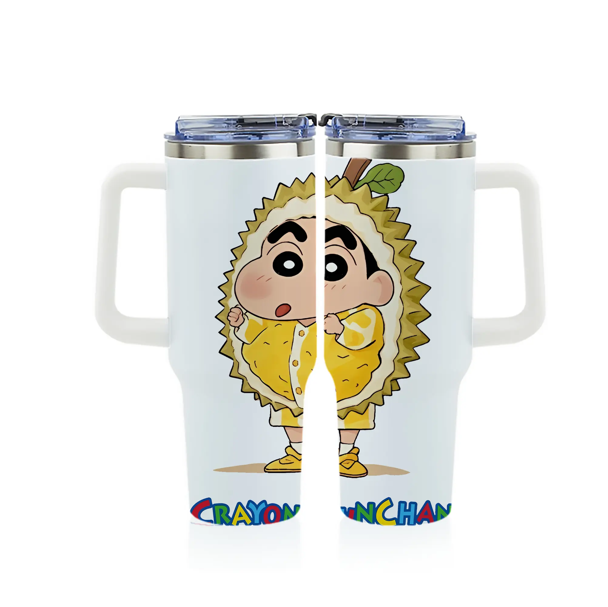 クレヨンしんちゃん グッズ 野原 しんのすけ - 1200mL フルプリント車用タンブラー ・ 304ステンレス 内側 ・ 201ステンレス 外側 ・ 保温 保冷 ・ 通勤 ドライブ アウトドア用