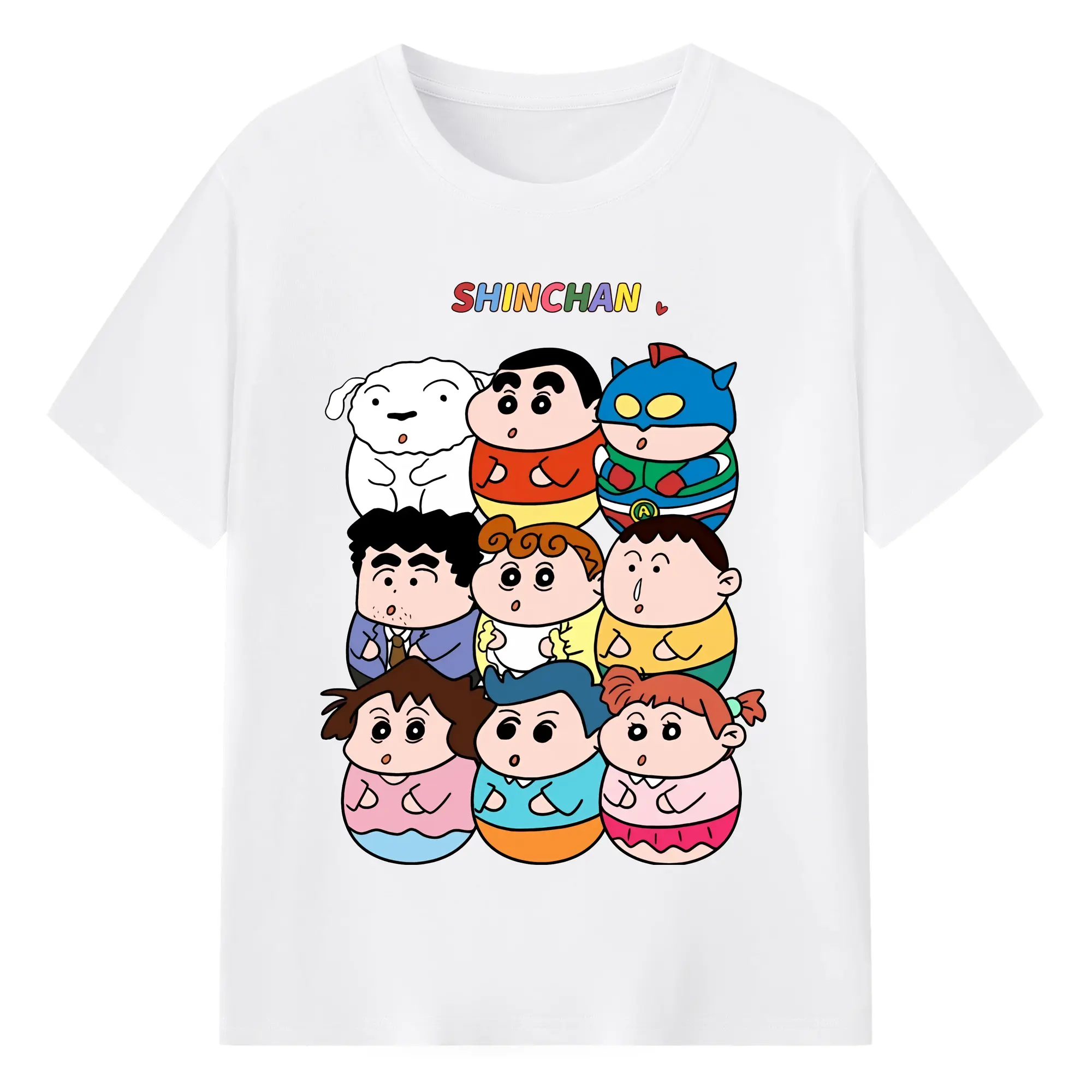 クレヨンしんちゃん グッズ 野原 しんのすけ - 綿100％ 半袖Tシャツ ・ フロントプリント ・ 快適 通気性 ・ 日常使い 散歩 スポーツ用