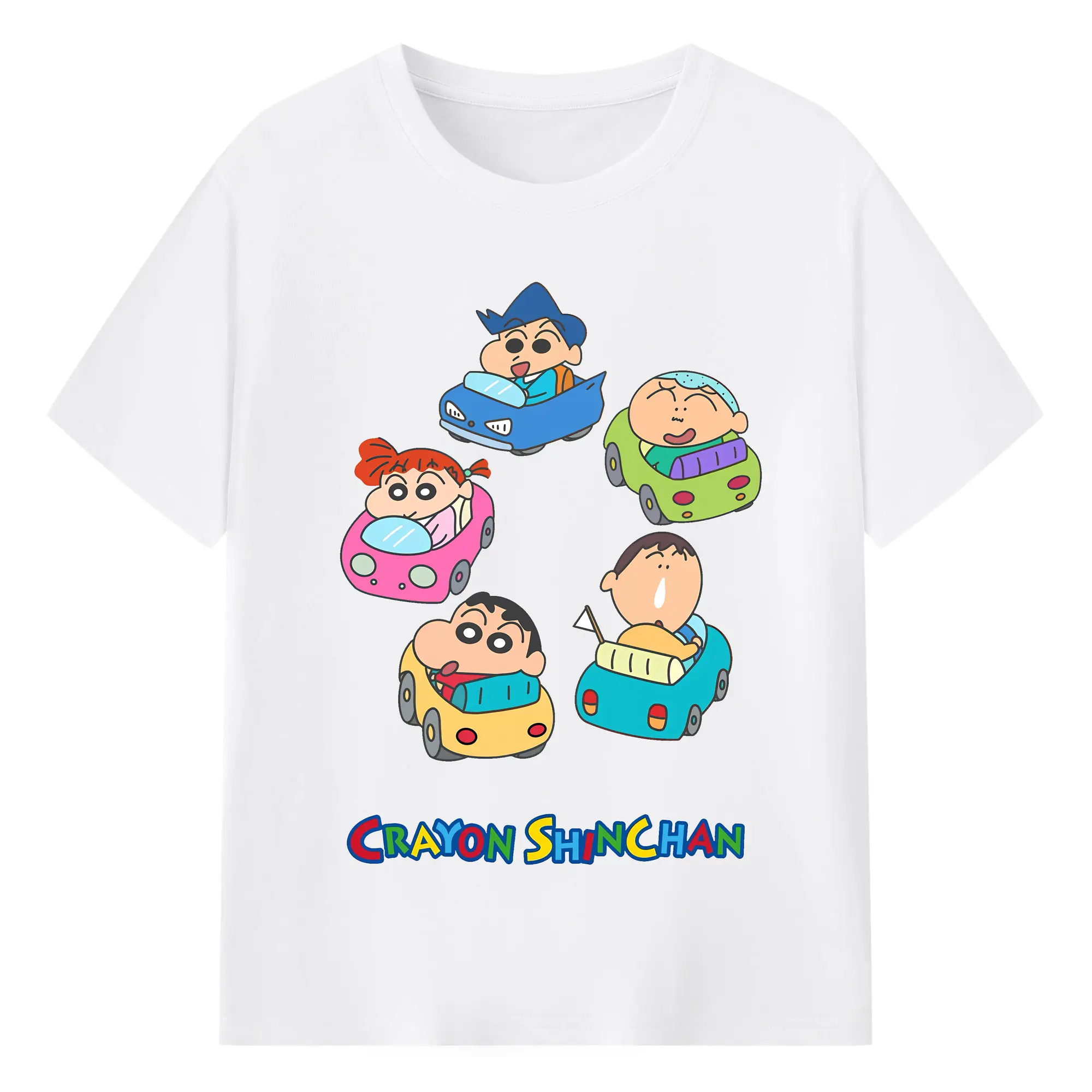 クレヨンしんちゃん グッズ 野原 しんのすけ - 綿100％ 半袖Tシャツ ・ フロントプリント ・ 快適 通気性 ・ 日常使い 散歩 スポーツ用