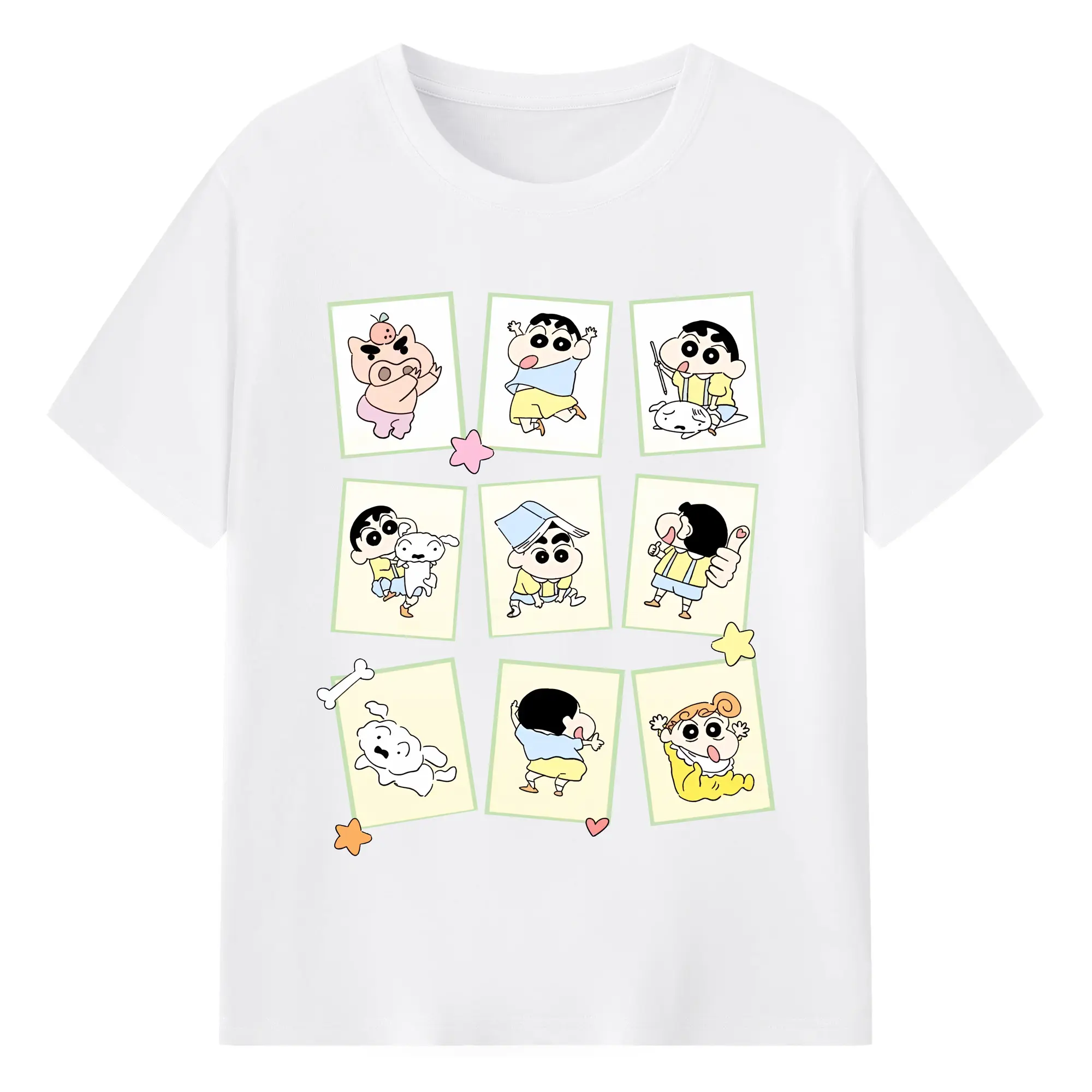クレヨンしんちゃん グッズ 野原 しんのすけ - 綿100％ 半袖Tシャツ ・ フロントプリント ・ 快適 通気性 ・ 日常使い 散歩 スポーツ用