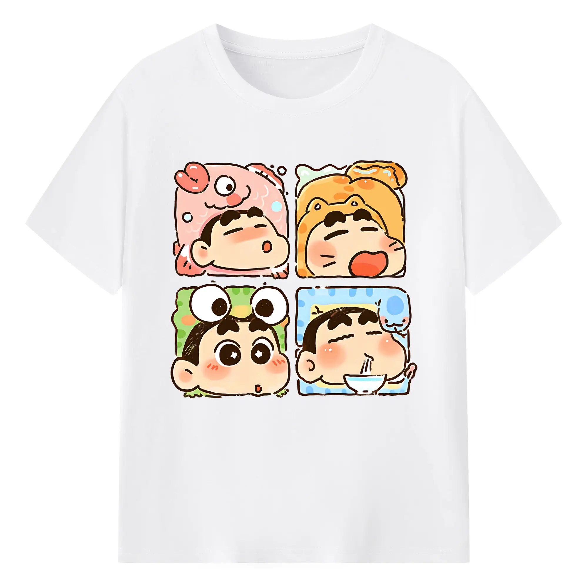 クレヨンしんちゃん グッズ 野原 しんのすけ - 綿100％ 半袖Tシャツ ・ フロントプリント ・ 快適 通気性 ・ 日常使い 散歩 スポーツ用