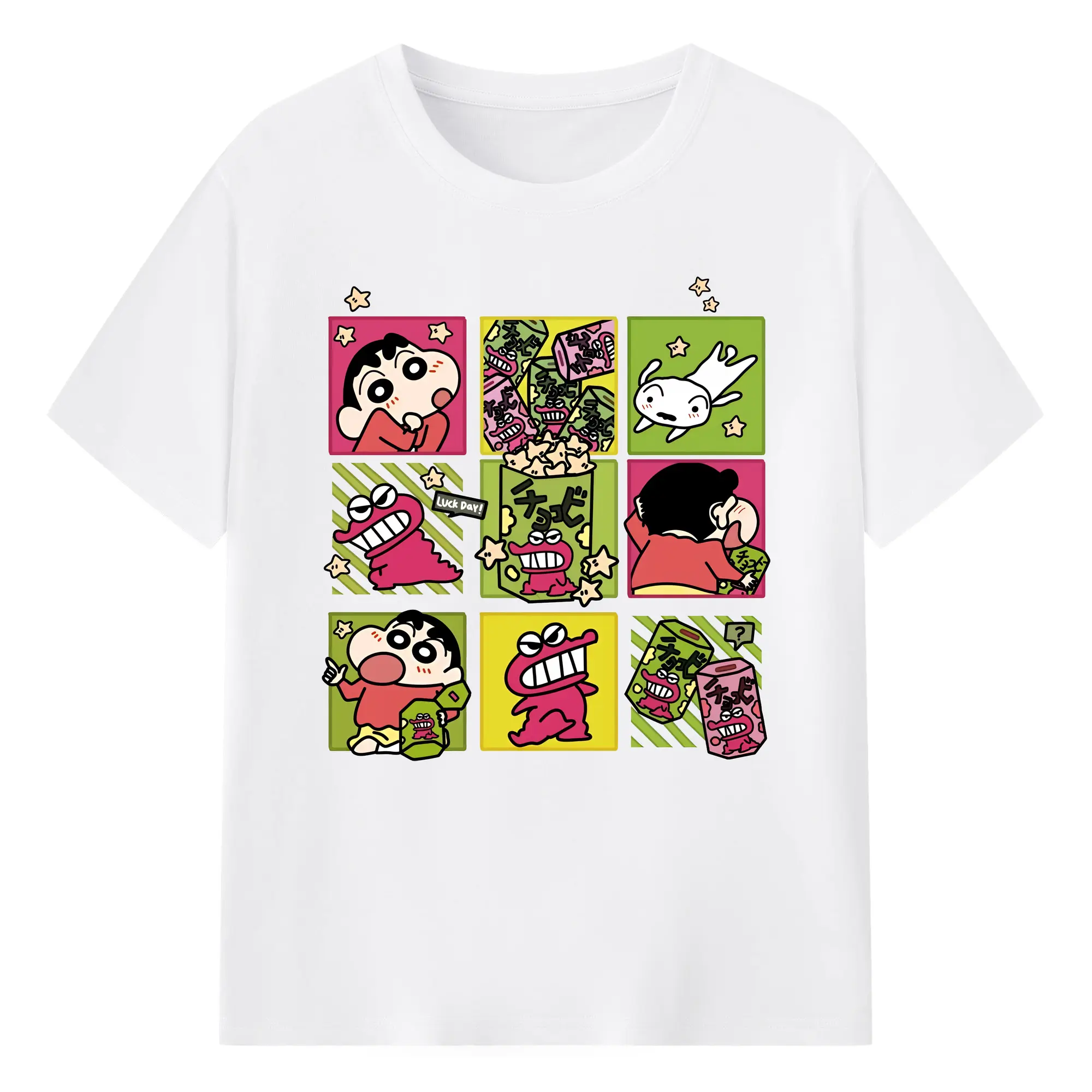 クレヨンしんちゃん グッズ 野原 しんのすけ - 綿100％ 半袖Tシャツ ・ フロントプリント ・ 快適 通気性 ・ 日常使い 散歩 スポーツ用