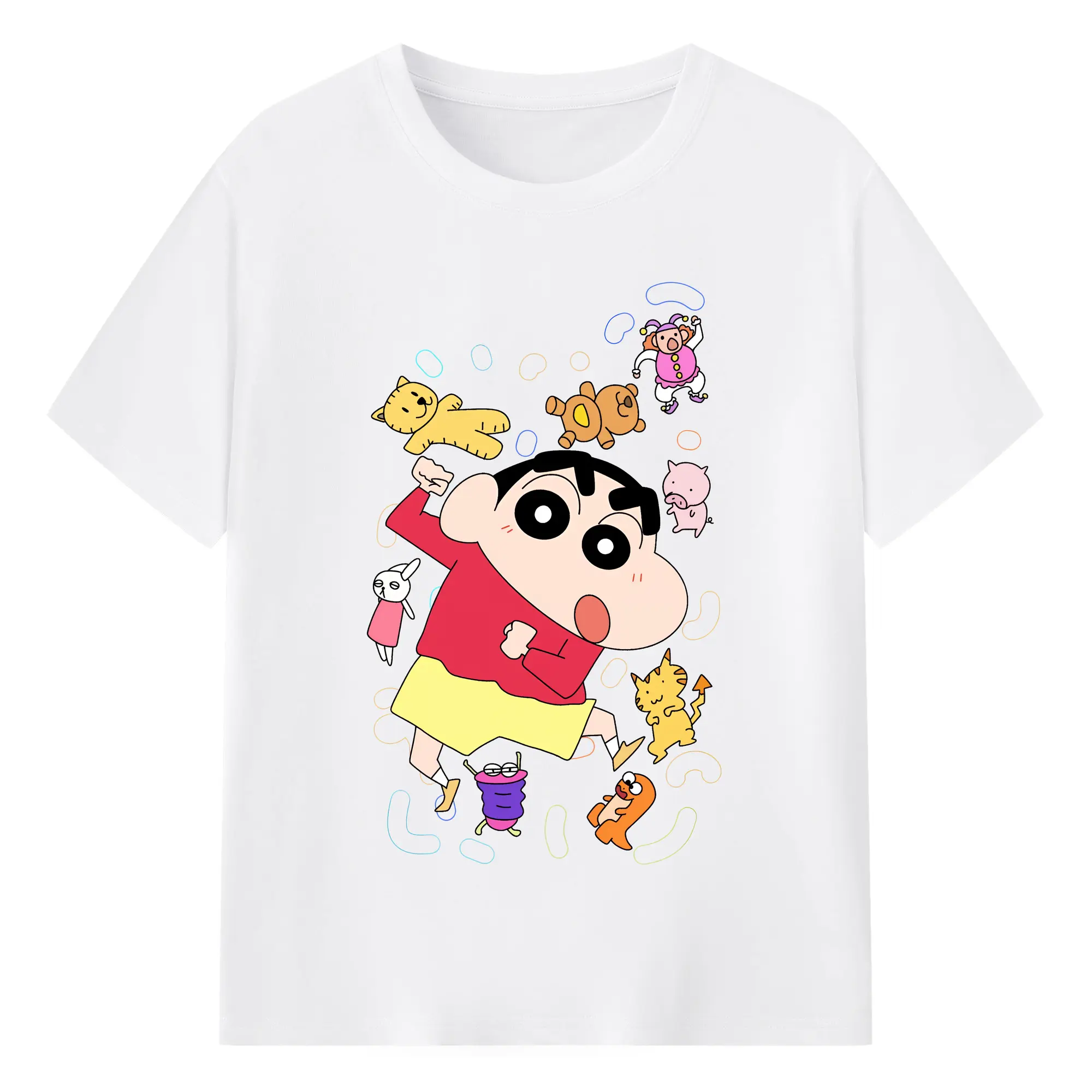 クレヨンしんちゃん グッズ 野原 しんのすけ - 綿100％ 半袖Tシャツ ・ フロントプリント ・ 快適 通気性 ・ 日常使い 散歩 スポーツ用