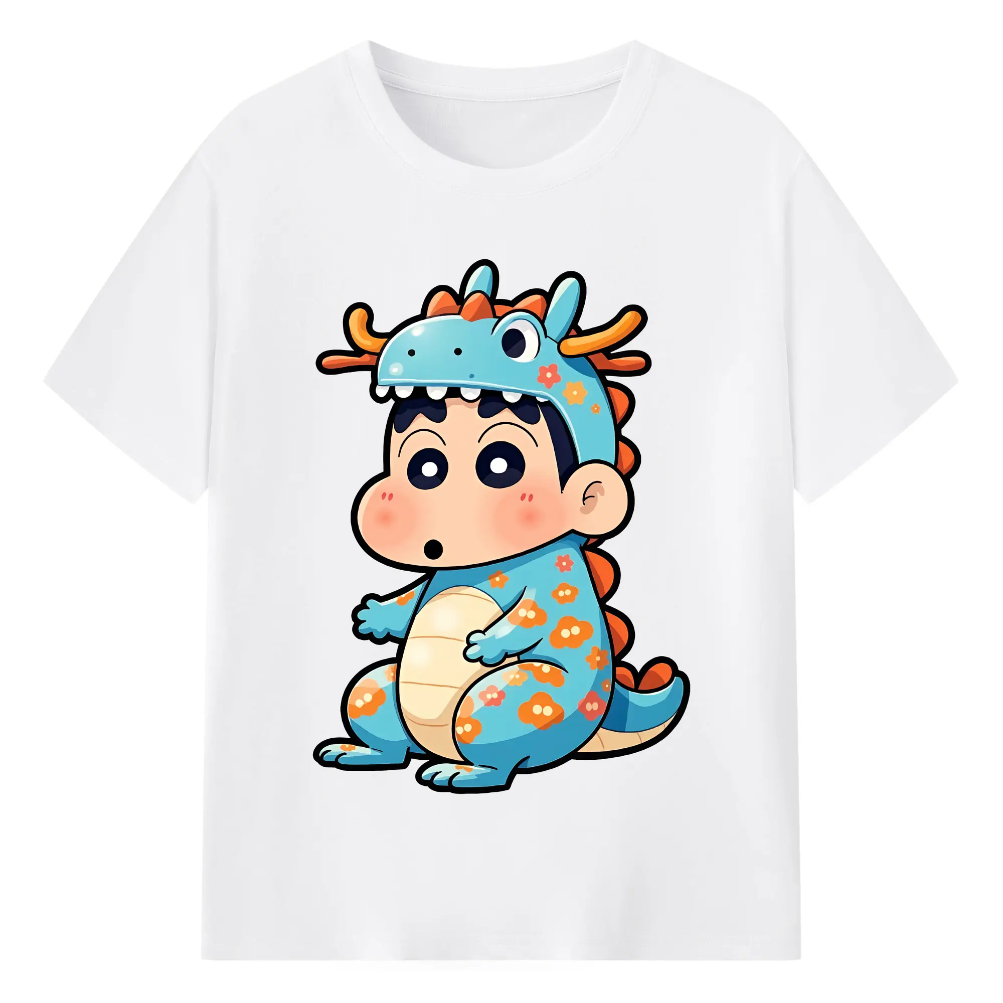 クレヨンしんちゃん グッズ 野原 しんのすけ - 綿100％ 半袖Tシャツ ・ フロントプリント ・ 快適 通気性 ・ 日常使い 散歩 スポーツ用