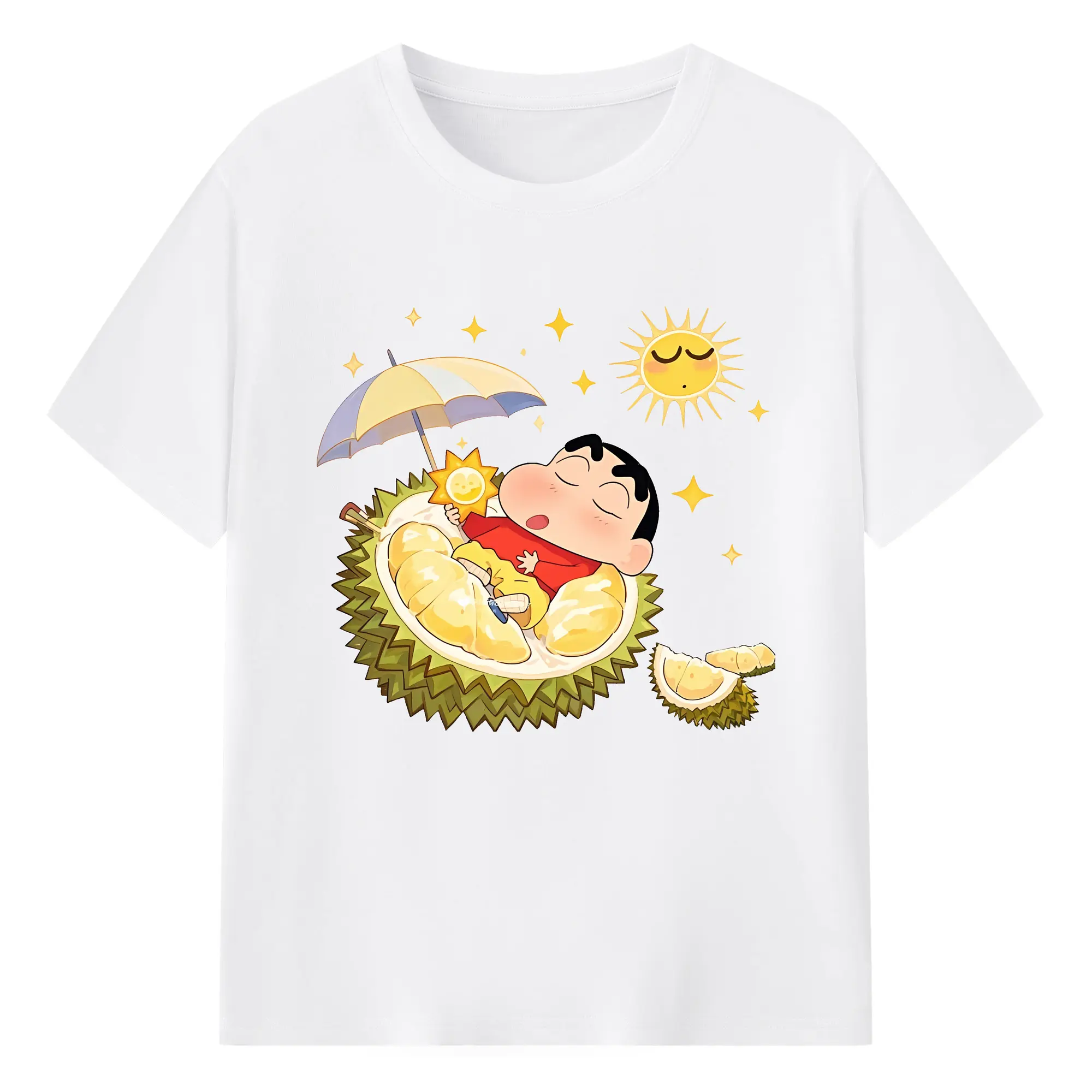 クレヨンしんちゃん グッズ 野原 しんのすけ - 綿100％ 半袖Tシャツ ・ フロントプリント ・ 快適 通気性 ・ 日常使い 散歩 スポーツ用