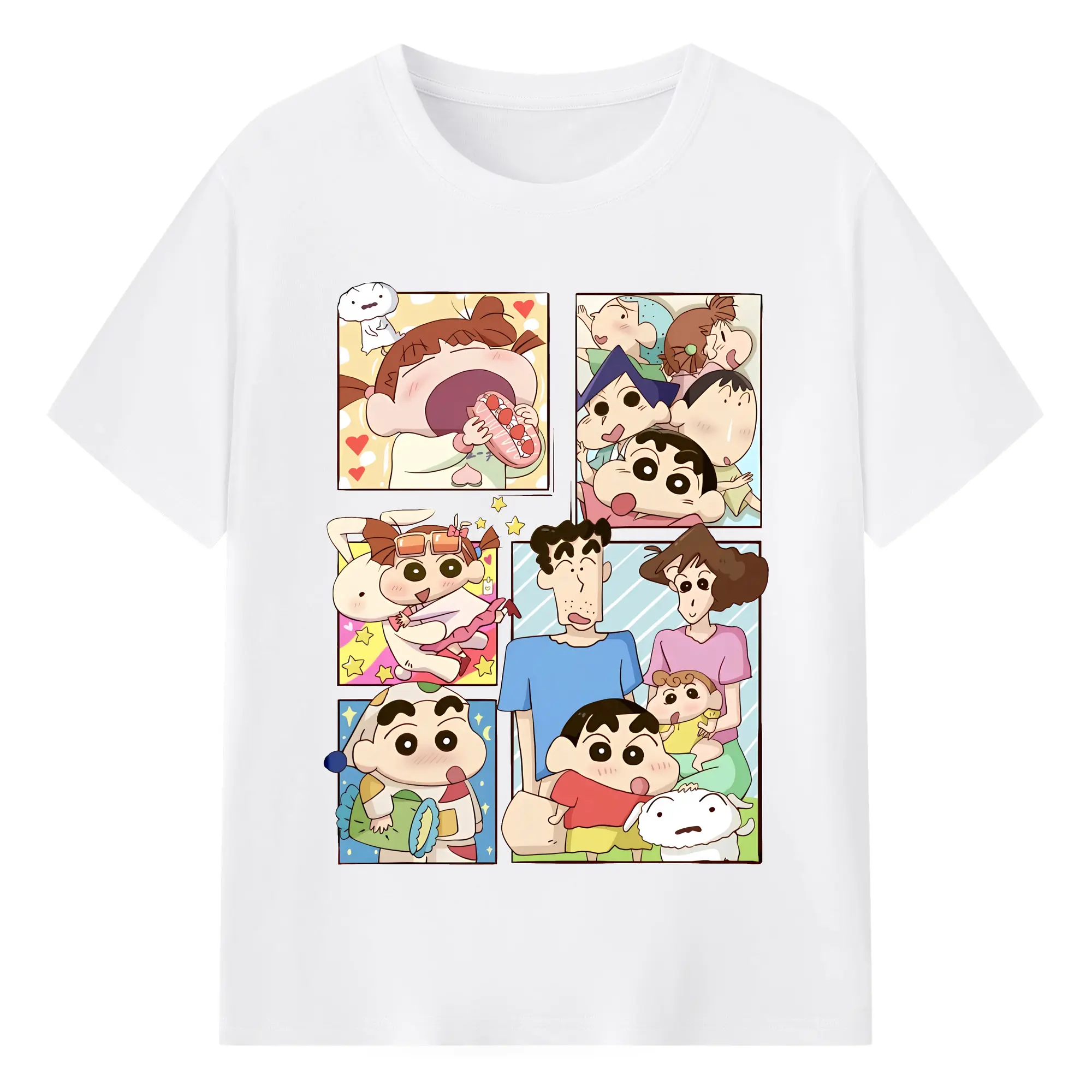 クレヨンしんちゃん グッズ 野原 しんのすけ - 綿100％ 半袖Tシャツ ・ フロントプリント ・ 快適 通気性 ・ 日常使い 散歩 スポーツ用