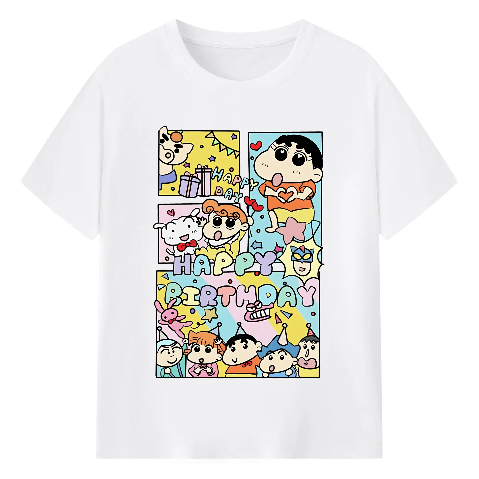 クレヨンしんちゃん グッズ 野原 しんのすけ - 綿100％ 半袖Tシャツ ・ フロントプリント ・ 快適 通気性 ・ 日常使い 散歩 スポーツ用