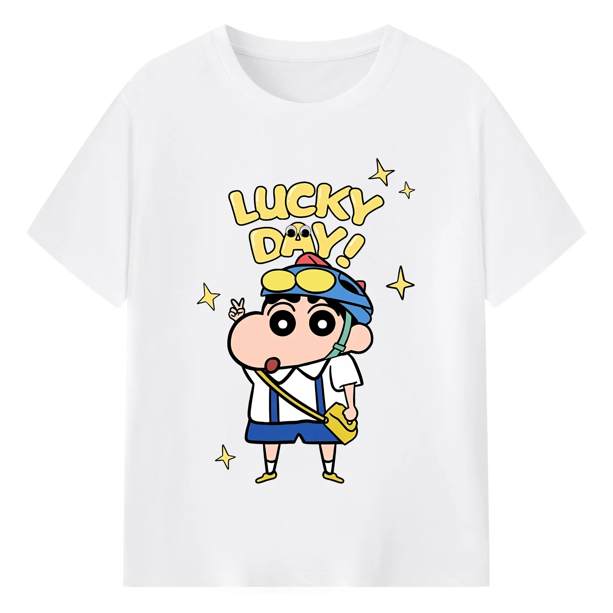 クレヨンしんちゃん グッズ 野原 しんのすけ - 綿100％ 半袖Tシャツ ・ フロントプリント ・ 快適 通気性 ・ 日常使い 散歩 スポーツ用