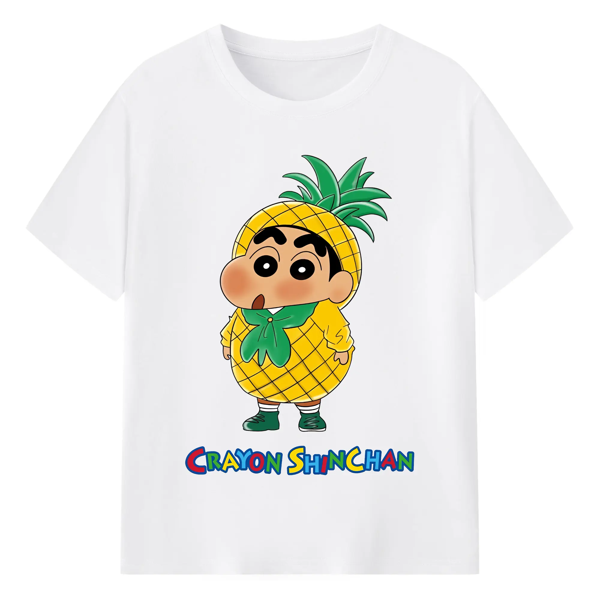 クレヨンしんちゃん グッズ 野原 しんのすけ - 綿100％ 半袖Tシャツ ・ フロントプリント ・ 快適 通気性 ・ 日常使い 散歩 スポーツ用