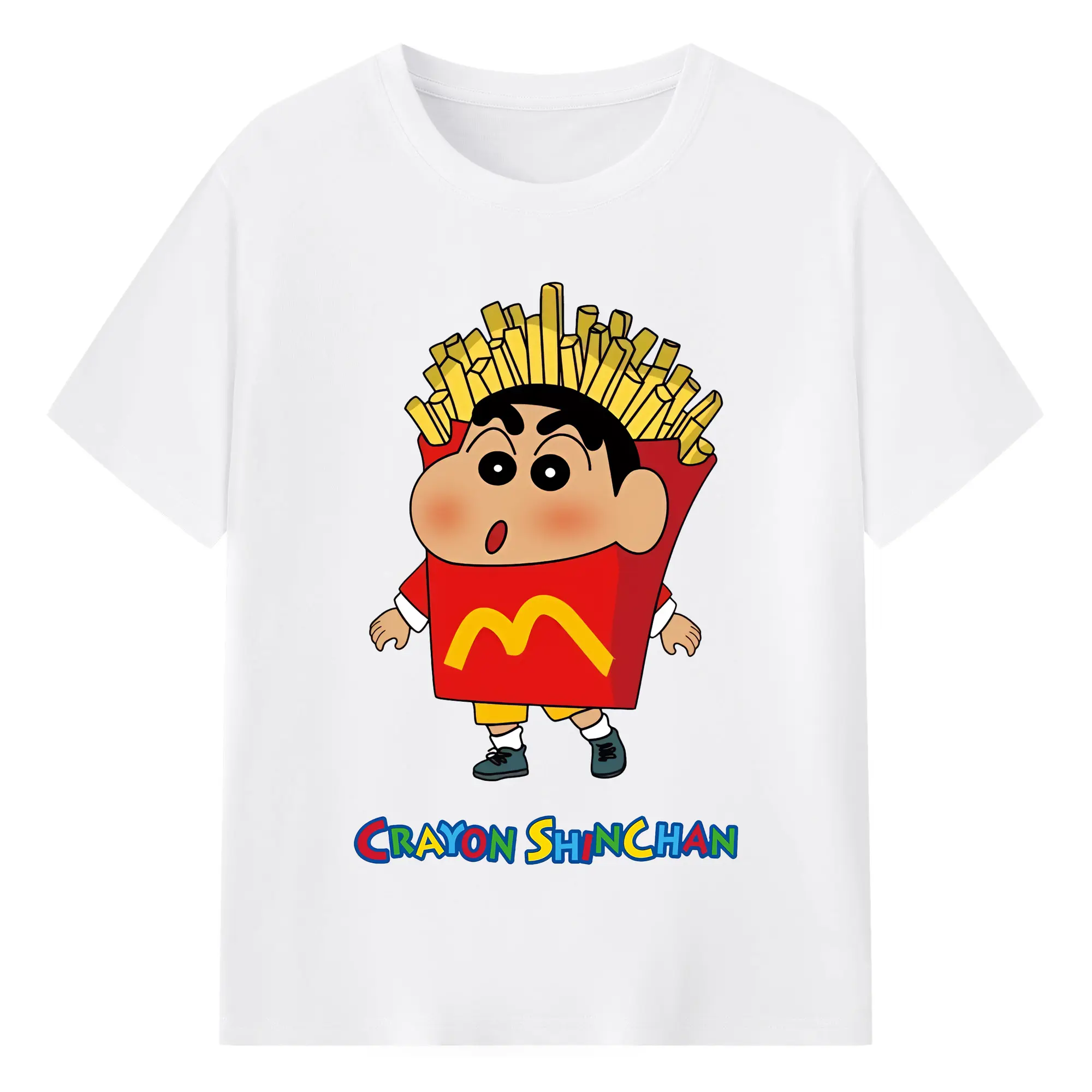 クレヨンしんちゃん グッズ 野原 しんのすけ - 綿100％ 半袖Tシャツ ・ フロントプリント ・ 快適 通気性 ・ 日常使い 散歩 スポーツ用