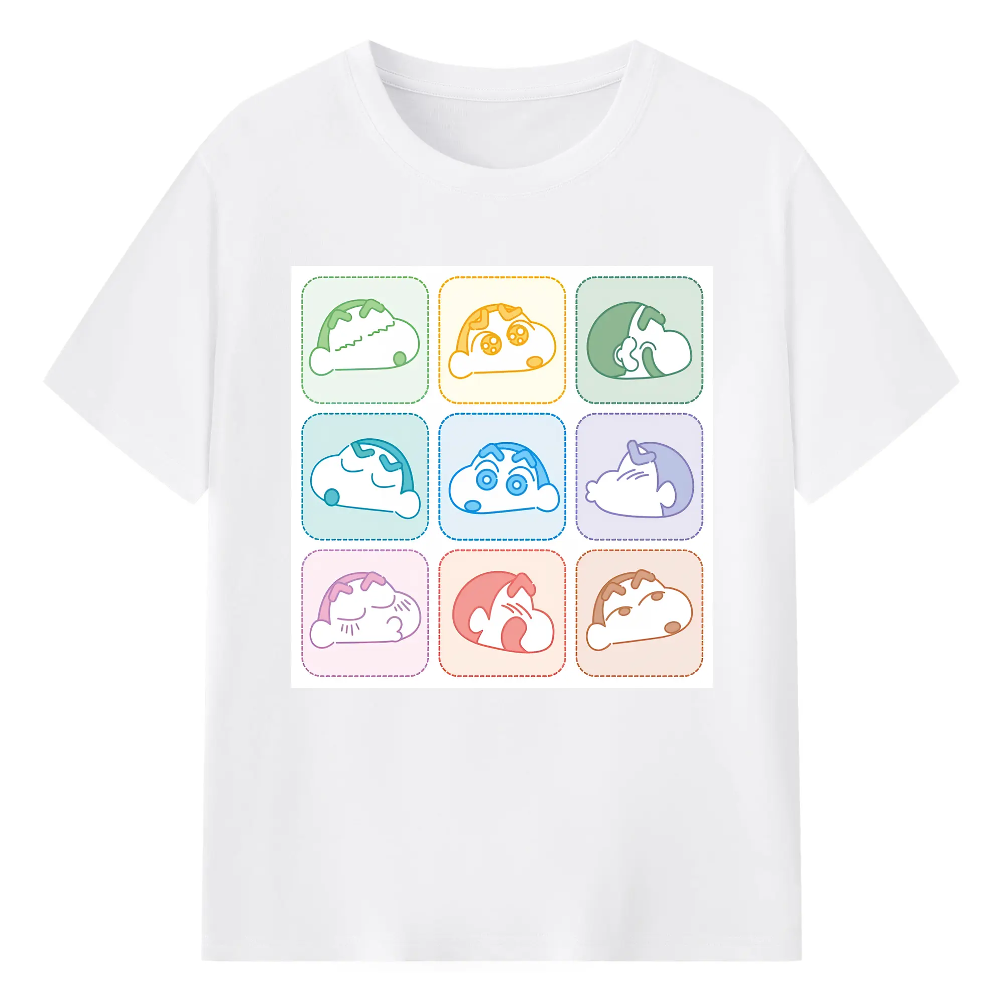 クレヨンしんちゃん グッズ 野原 しんのすけ - 綿100％ 半袖Tシャツ ・ フロントプリント ・ 快適 通気性 ・ 日常使い 散歩 スポーツ用