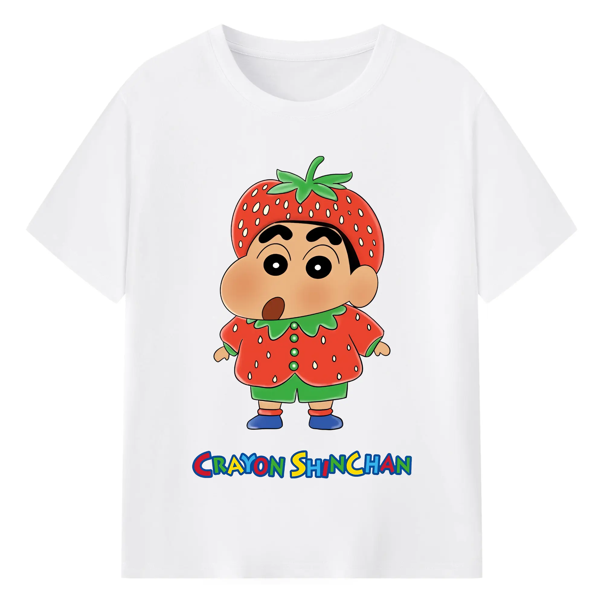 クレヨンしんちゃん グッズ 野原 しんのすけ - 綿100％ 半袖Tシャツ ・ フロントプリント ・ 快適 通気性 ・ 日常使い 散歩 スポーツ用