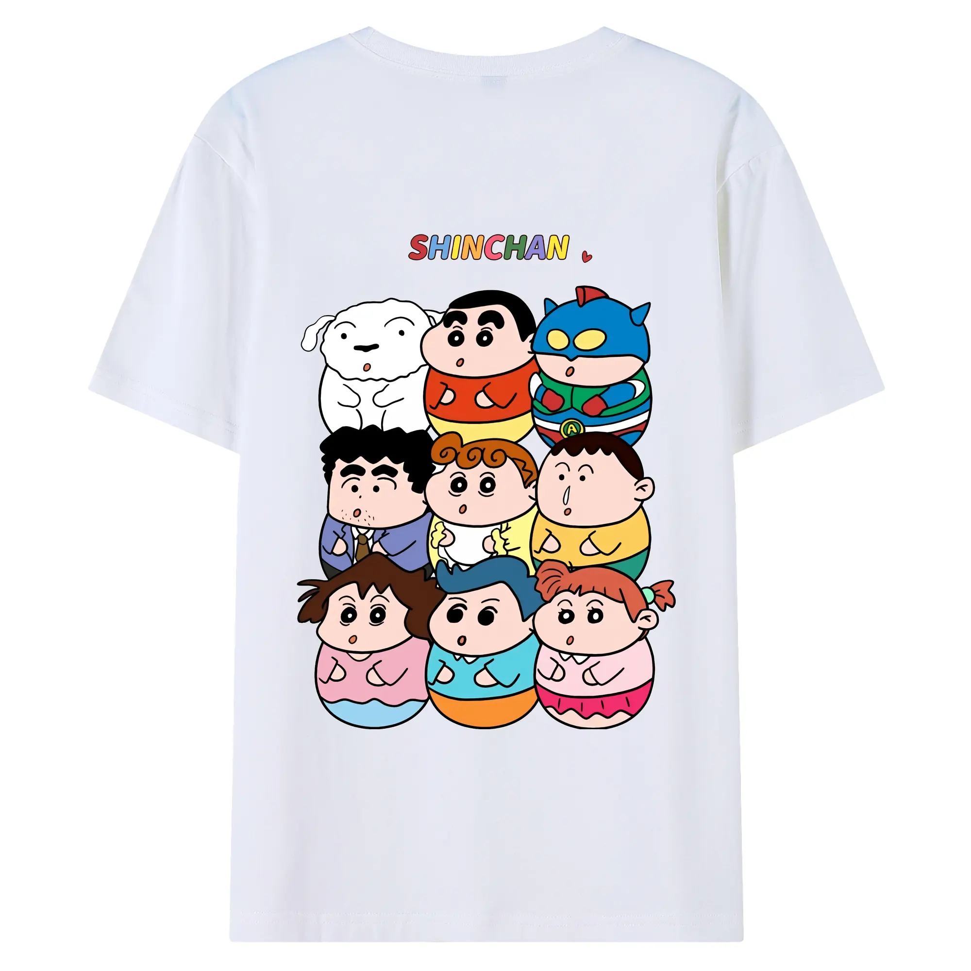 クレヨンしんちゃん グッズ 野原 しんのすけ - 綿100％ 半袖Tシャツ ・ バックプリント ・ 快適 通気性 ・ 日常使い 散歩 スポーツ用