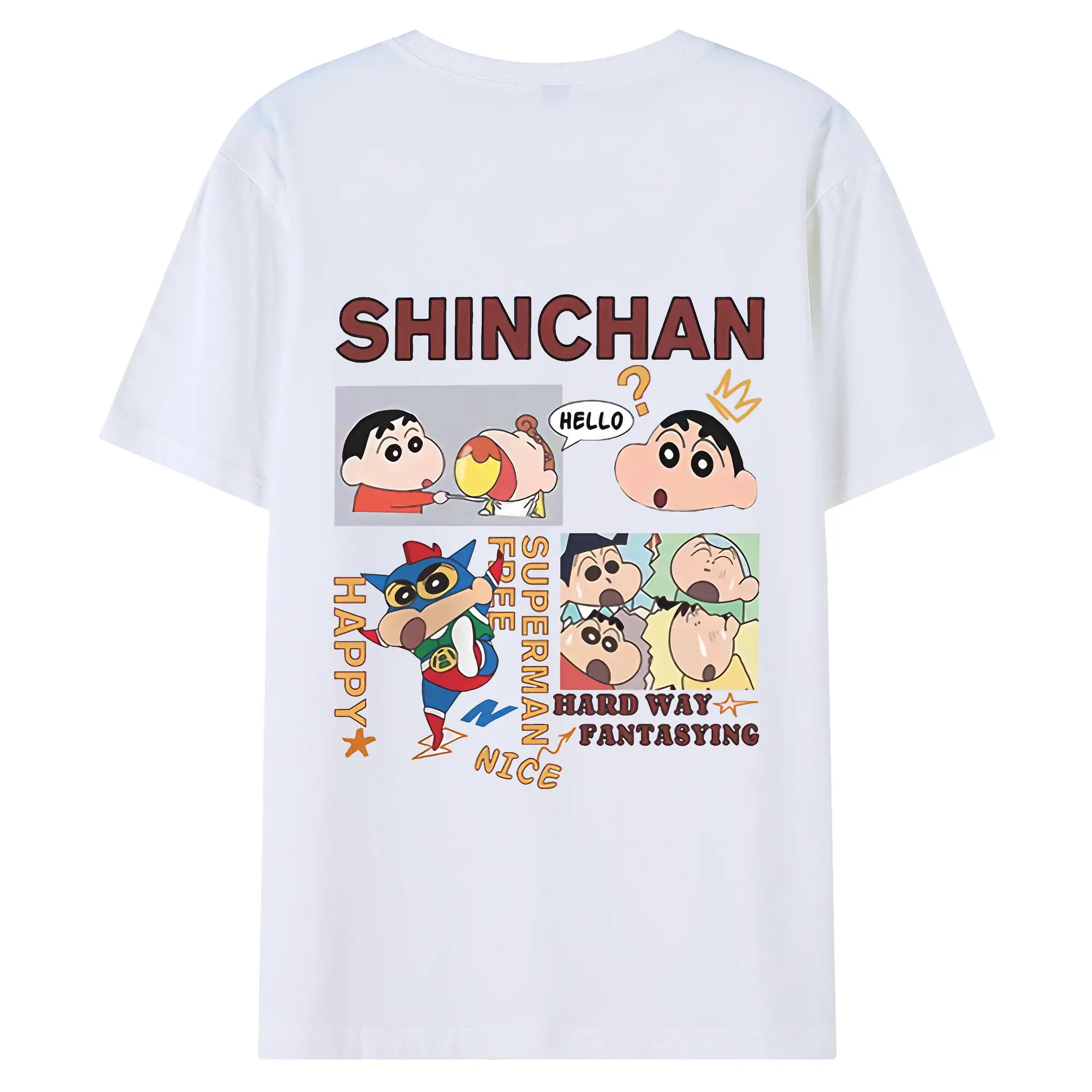 クレヨンしんちゃん グッズ 野原 しんのすけ - 綿100％ 半袖Tシャツ ・ バックプリント ・ 快適 通気性 ・ 日常使い 散歩 スポーツ用