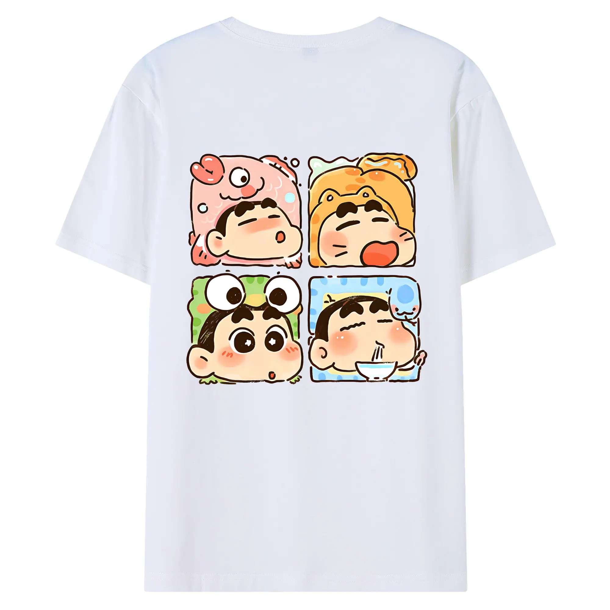 クレヨンしんちゃん グッズ 野原 しんのすけ - 綿100％ 半袖Tシャツ ・ バックプリント ・ 快適 通気性 ・ 日常使い 散歩 スポーツ用
