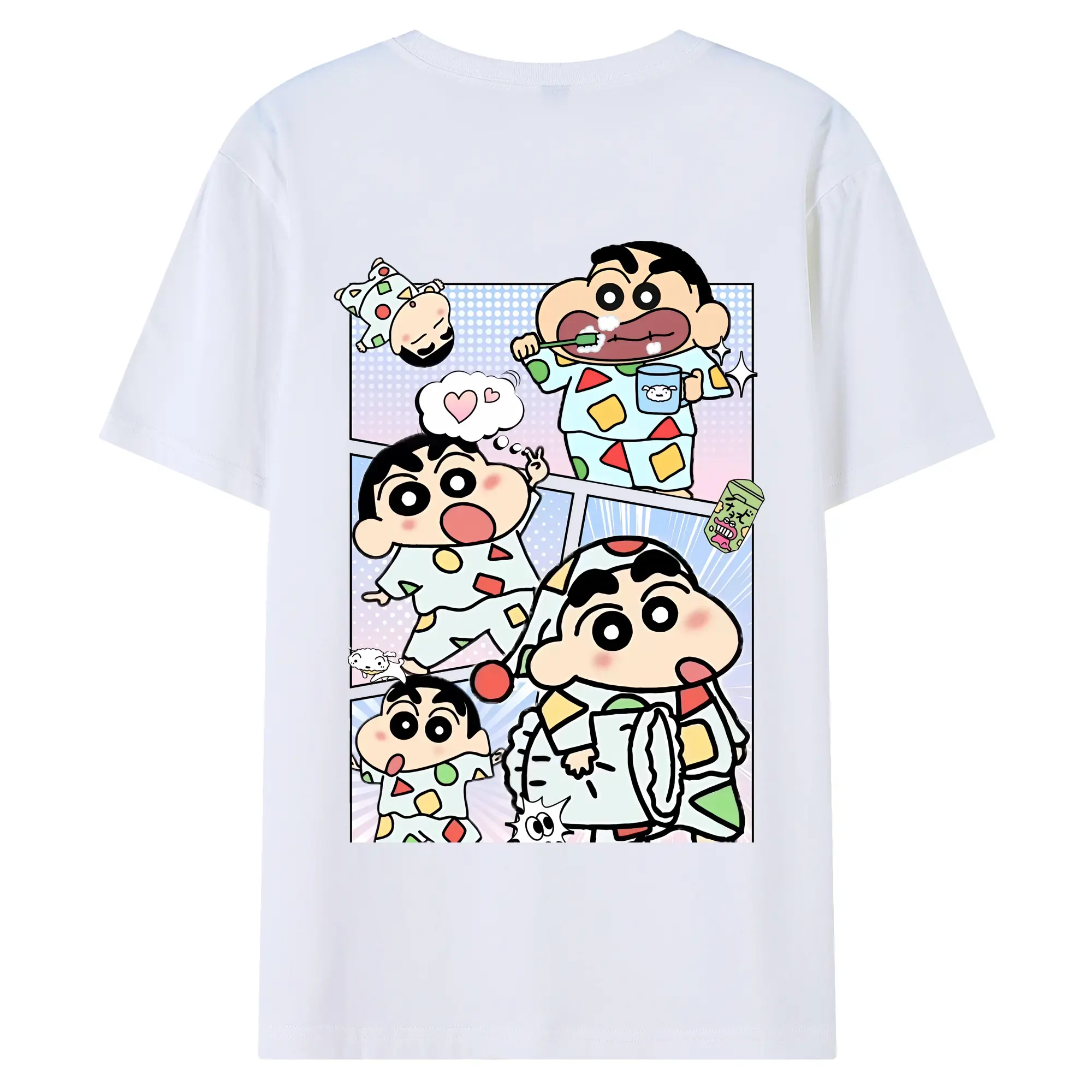 クレヨンしんちゃん グッズ 野原 しんのすけ - 綿100％ 半袖Tシャツ ・ バックプリント ・ 快適 通気性 ・ 日常使い 散歩 スポーツ用