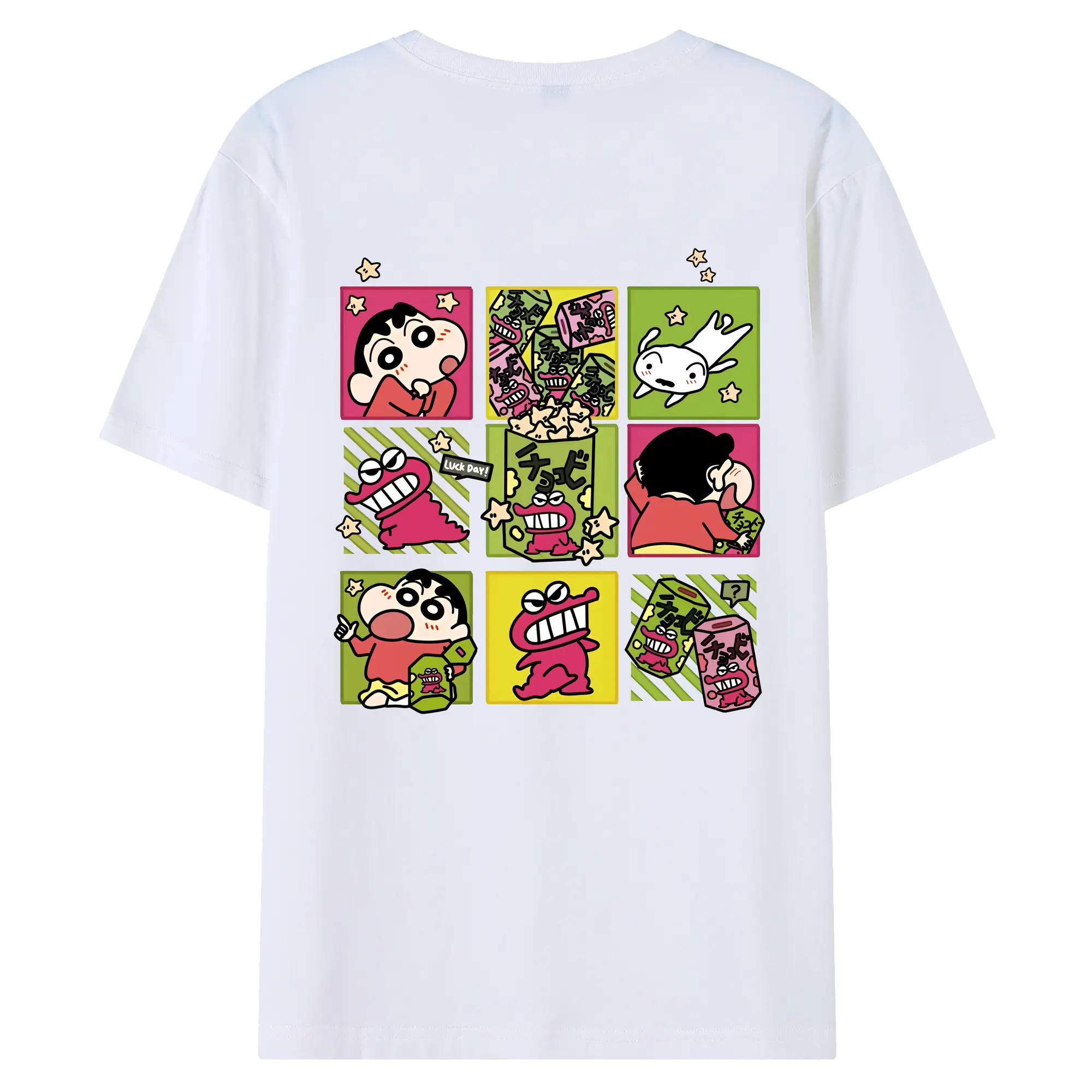 クレヨンしんちゃん グッズ 野原 しんのすけ - 綿100％ 半袖Tシャツ ・ バックプリント ・ 快適 通気性 ・ 日常使い 散歩 スポーツ用