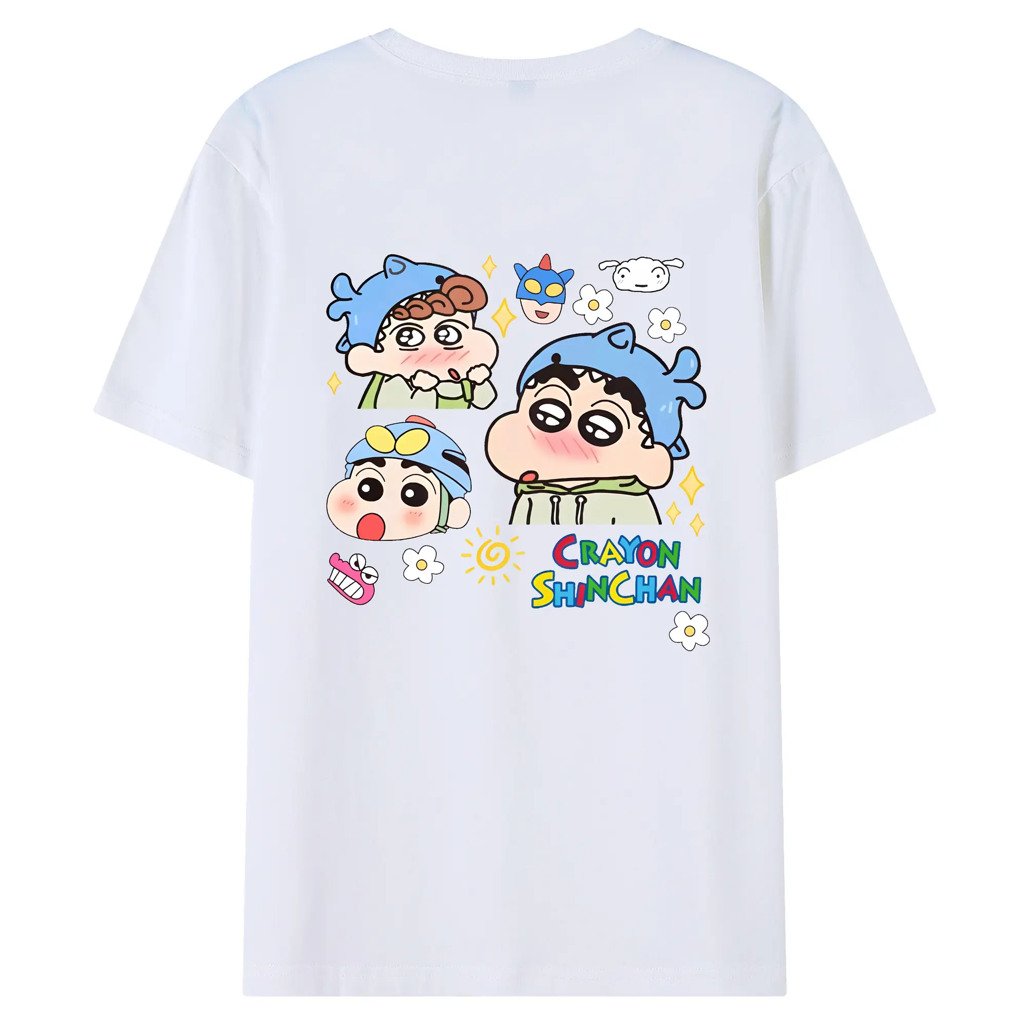 クレヨンしんちゃん グッズ 野原 しんのすけ - 綿100％ 半袖Tシャツ ・ バックプリント ・ 快適 通気性 ・ 日常使い 散歩 スポーツ用