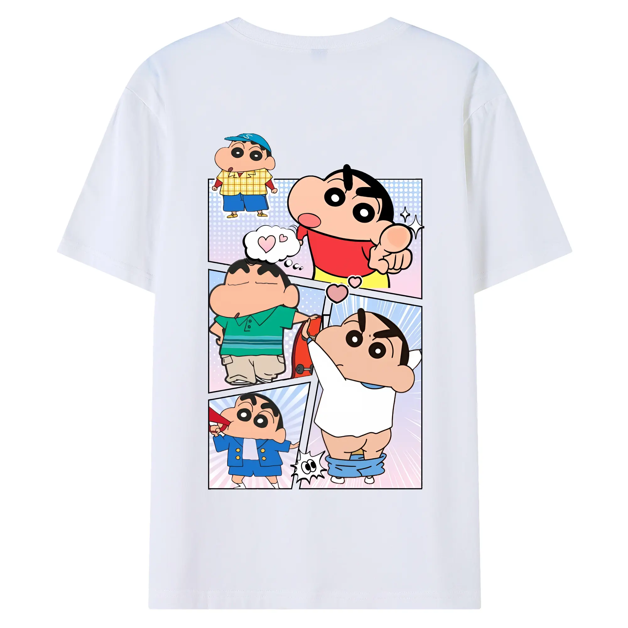 クレヨンしんちゃん グッズ 野原 しんのすけ - 綿100％ 半袖Tシャツ ・ バックプリント ・ 快適 通気性 ・ 日常使い 散歩 スポーツ用