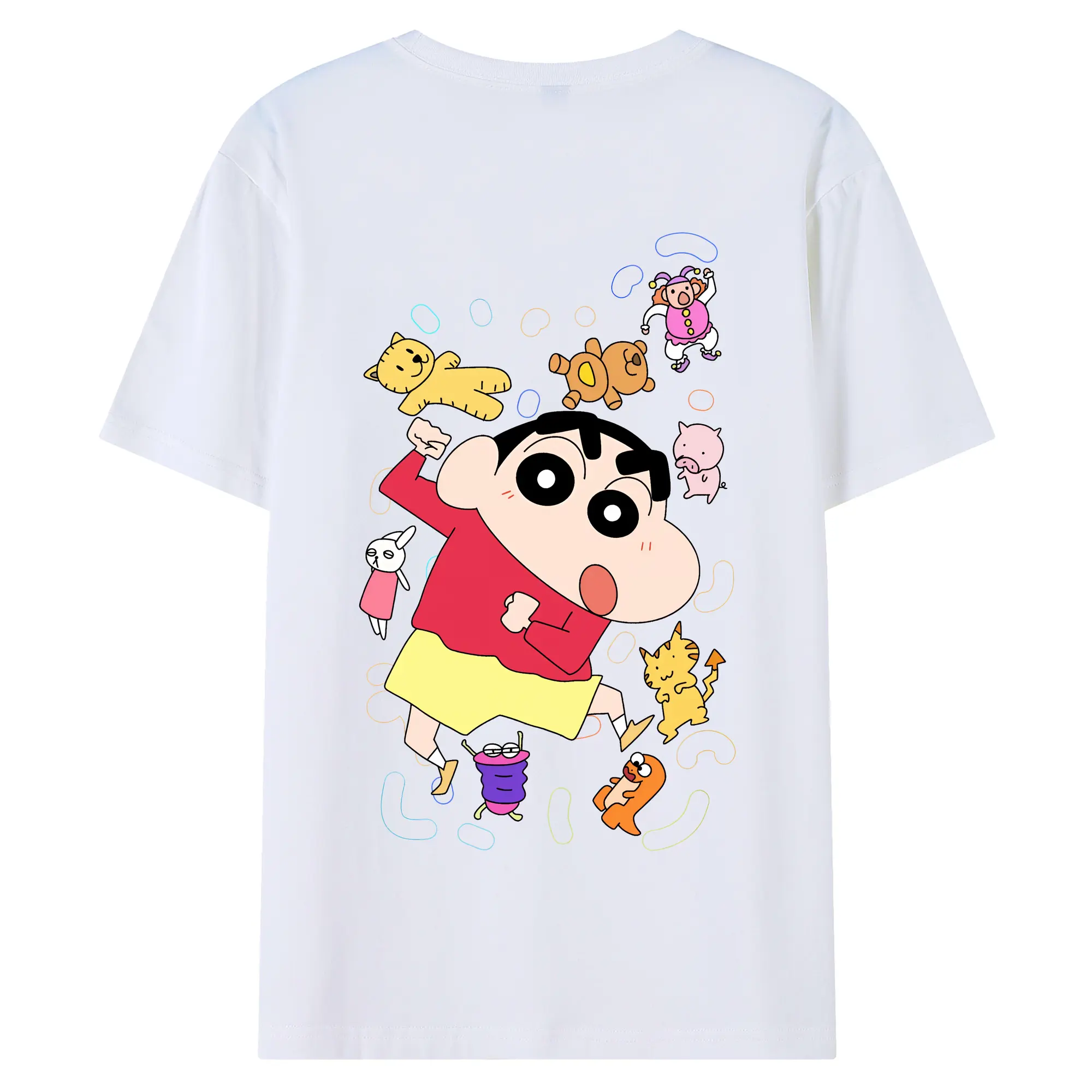 クレヨンしんちゃん グッズ 野原 しんのすけ - 綿100％ 半袖Tシャツ ・ バックプリント ・ 快適 通気性 ・ 日常使い 散歩 スポーツ用