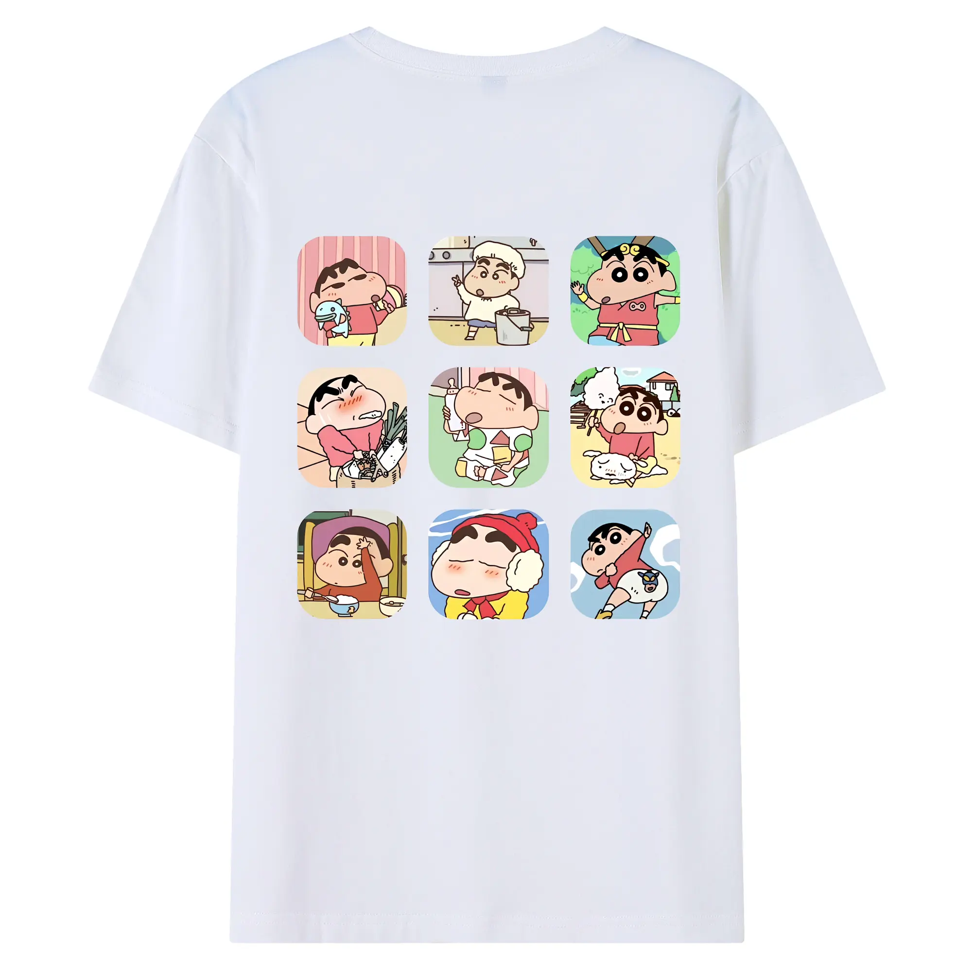 クレヨンしんちゃん グッズ 野原 しんのすけ - 綿100％ 半袖Tシャツ ・ バックプリント ・ 快適 通気性 ・ 日常使い 散歩 スポーツ用